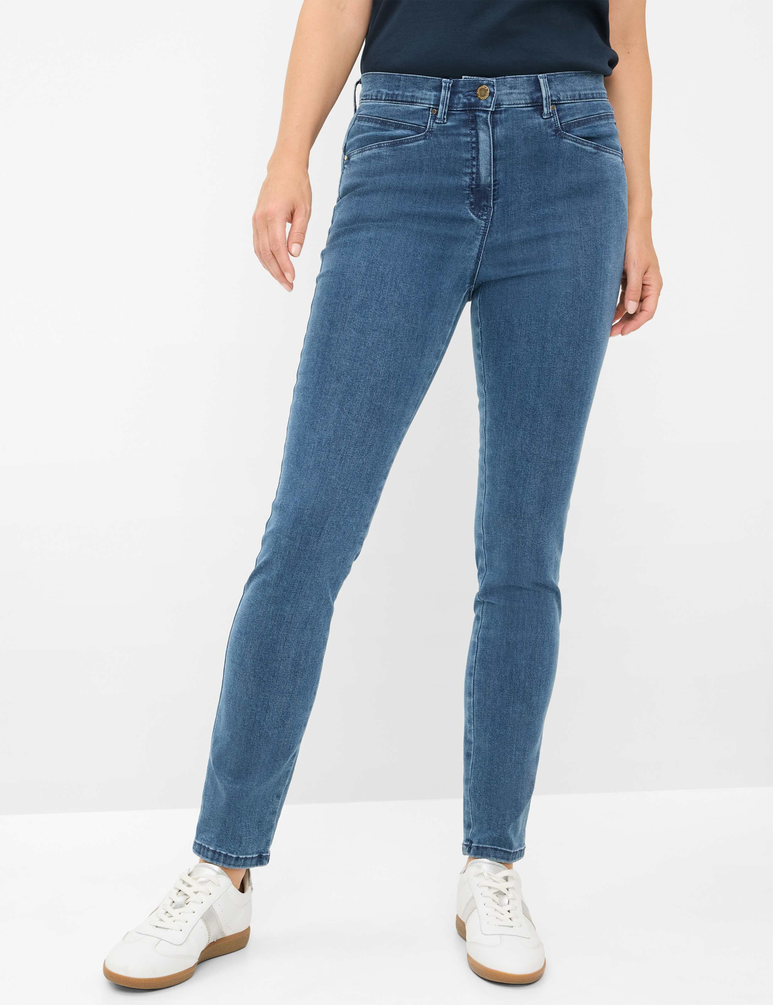Raphaela by Brax Damen Five-Pocket-Hose Style LUCA STONED, denim blau, Gr. 36K