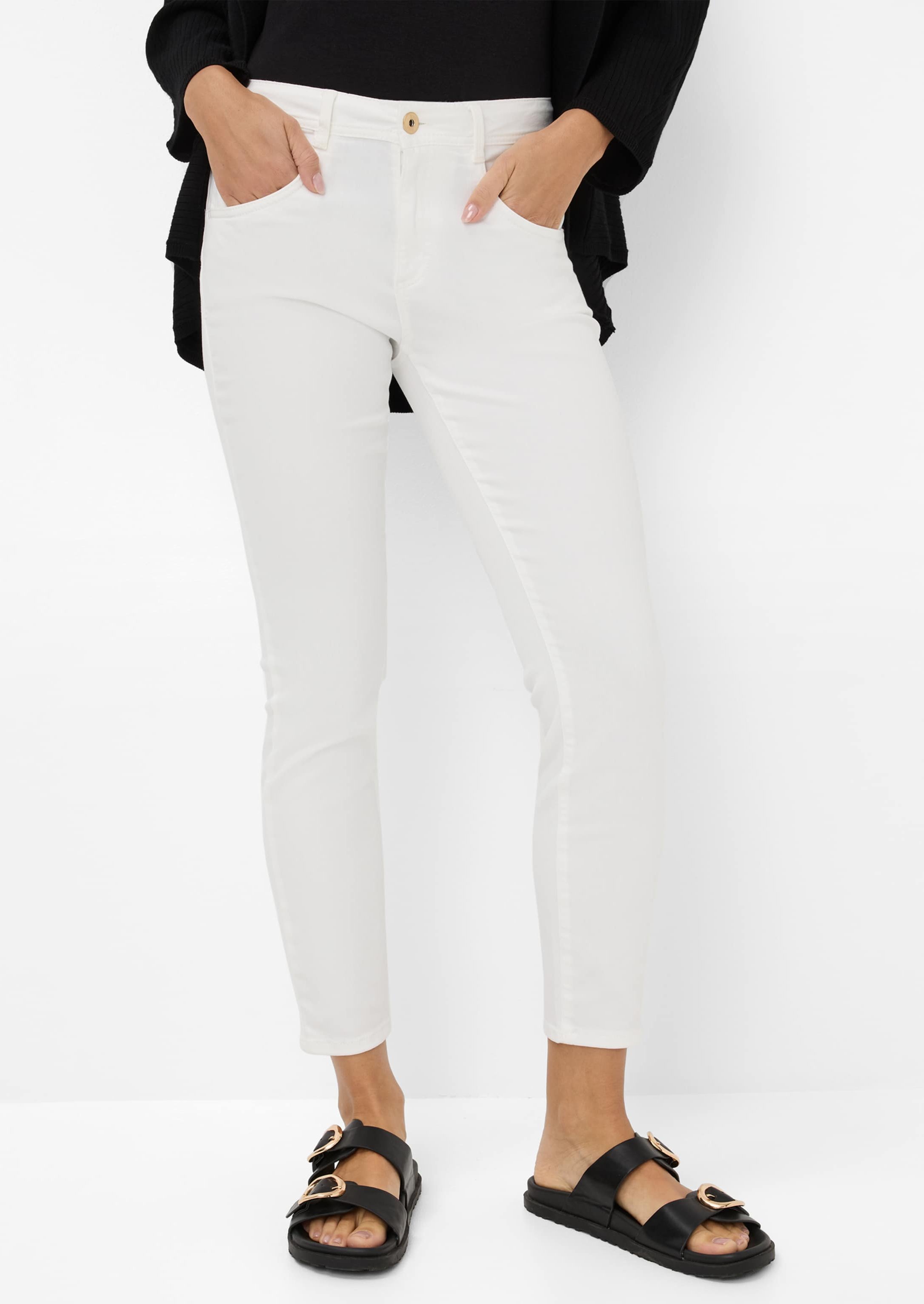 Brax Damen Röhrenjeans Style SHAKIRA S WHITE, denim weiß, Gr. 36K