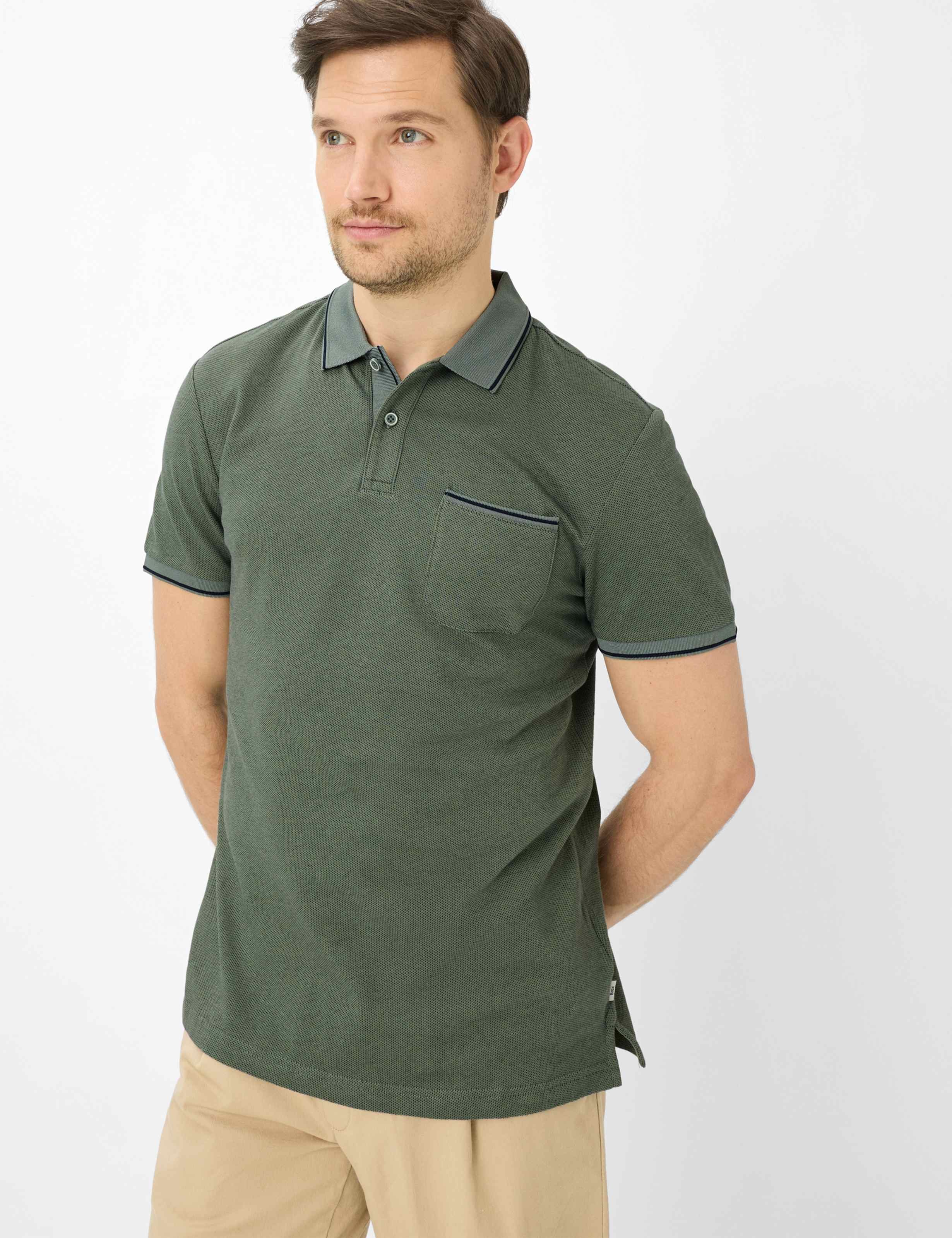 Brax Herren Polo Style PATRICK thyme Grün Khaki, grün - khaki, Gr. M