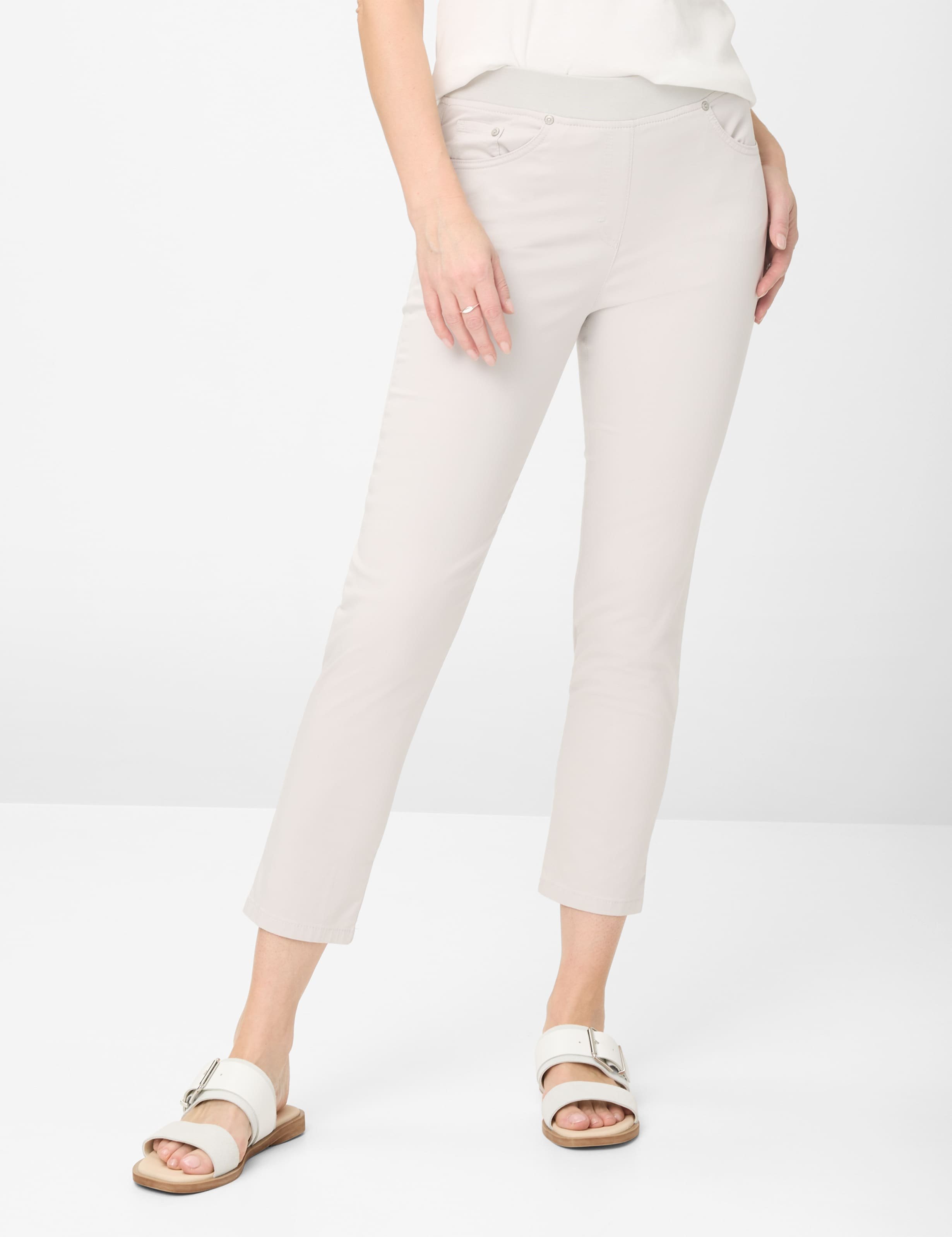 Raphaela by Brax Damen Five-Pocket-Hose Style PAMINA 6/8 PEARL GREY, grau, Gr. 38