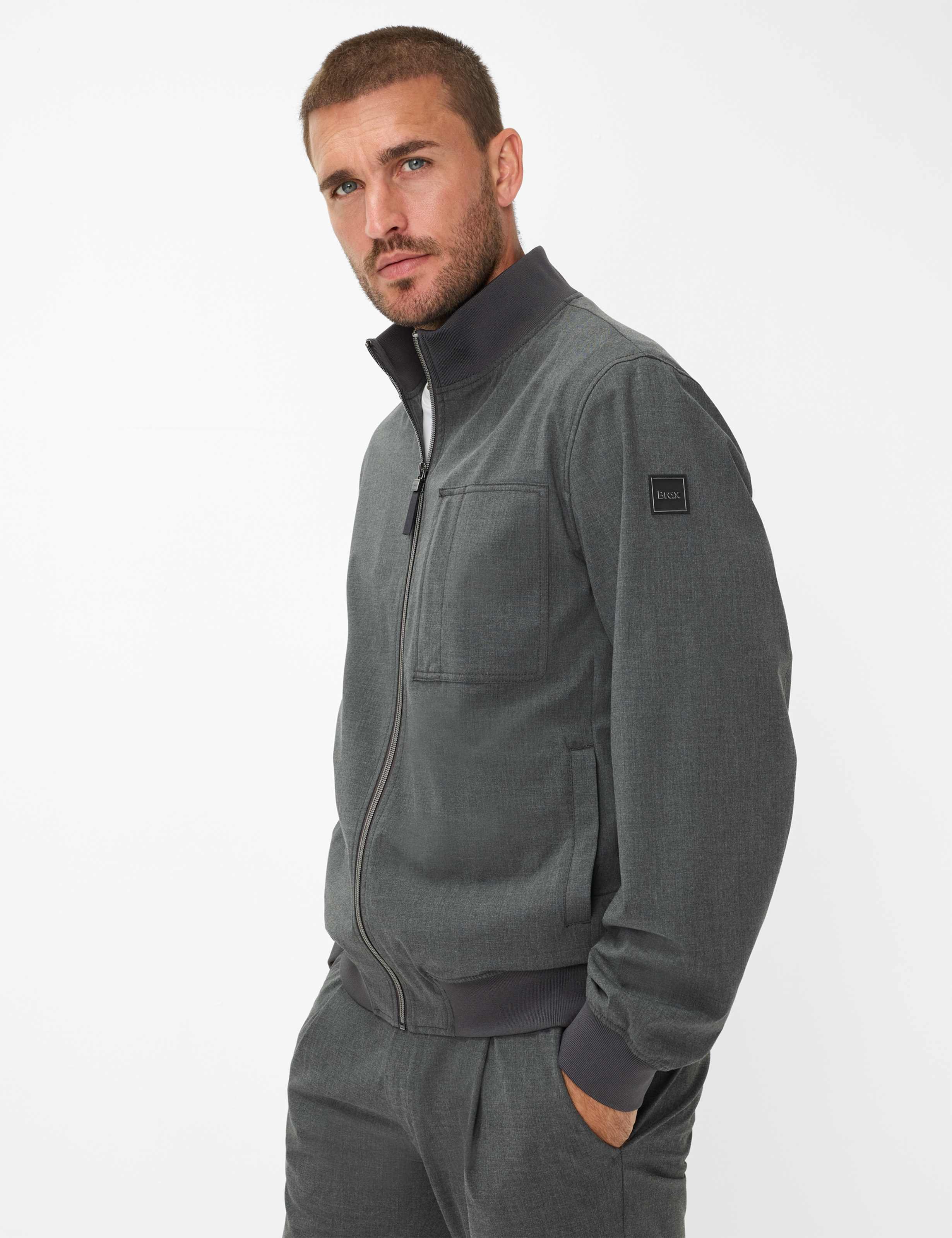 Thumbnail - Brax Herren Blouson Style ENZO elefant, grau, Gr. S