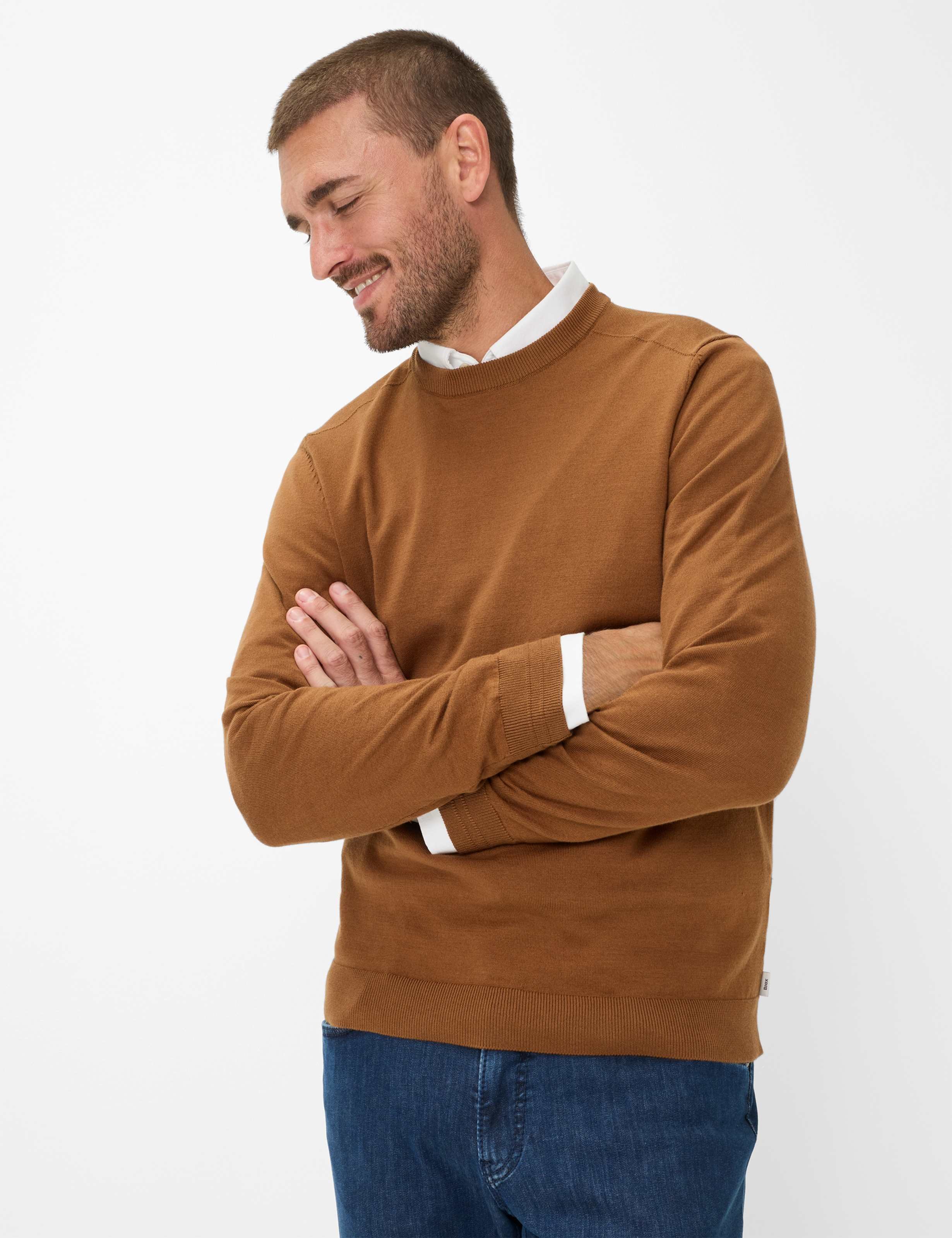 Thumbnail - Brax Herren Strickpullover Style RICK toffee, braun, Gr. XL