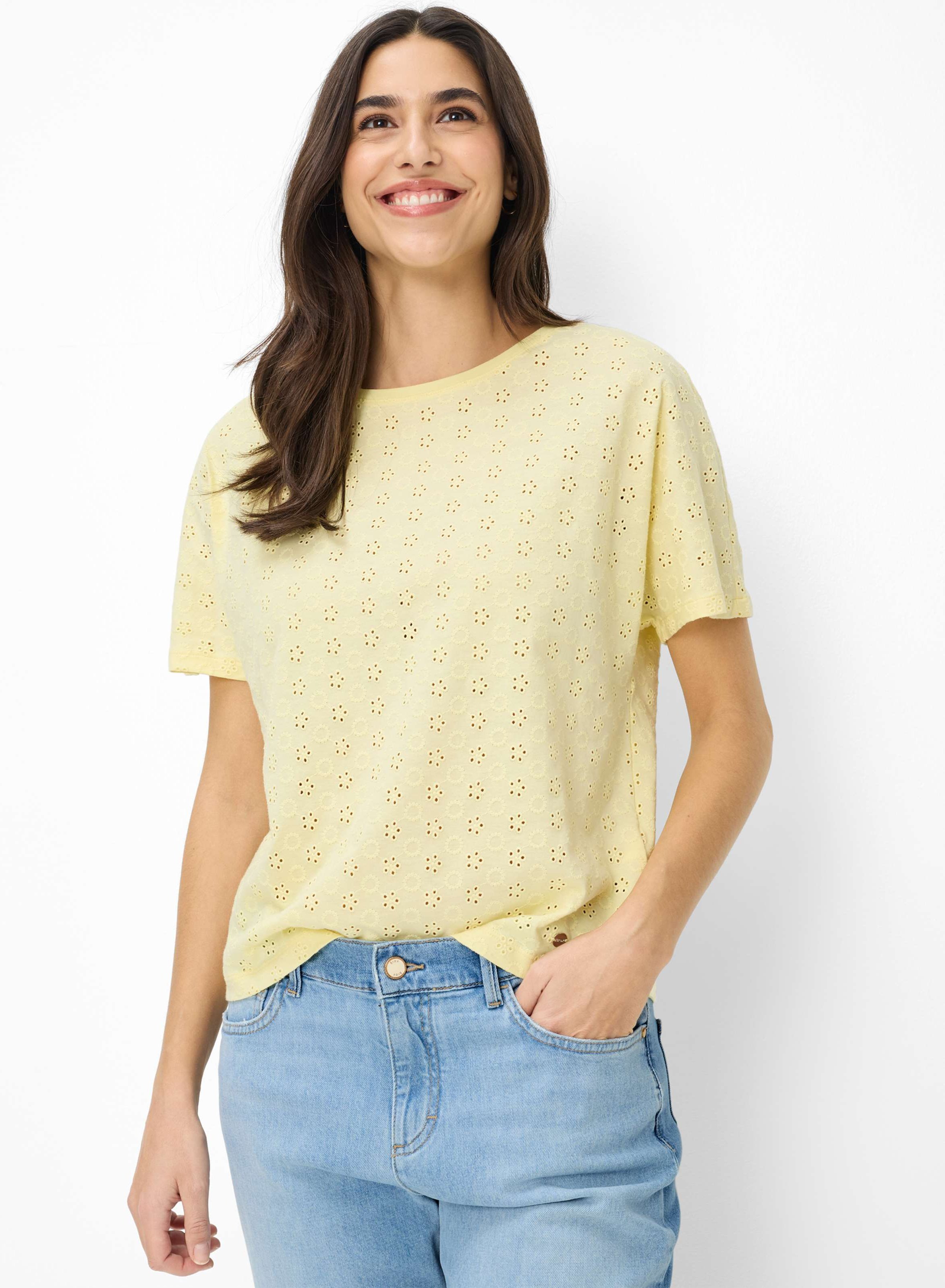 Brax Damen Shirt Style CAELEN S limoncello, hellgelb, Gr. 40