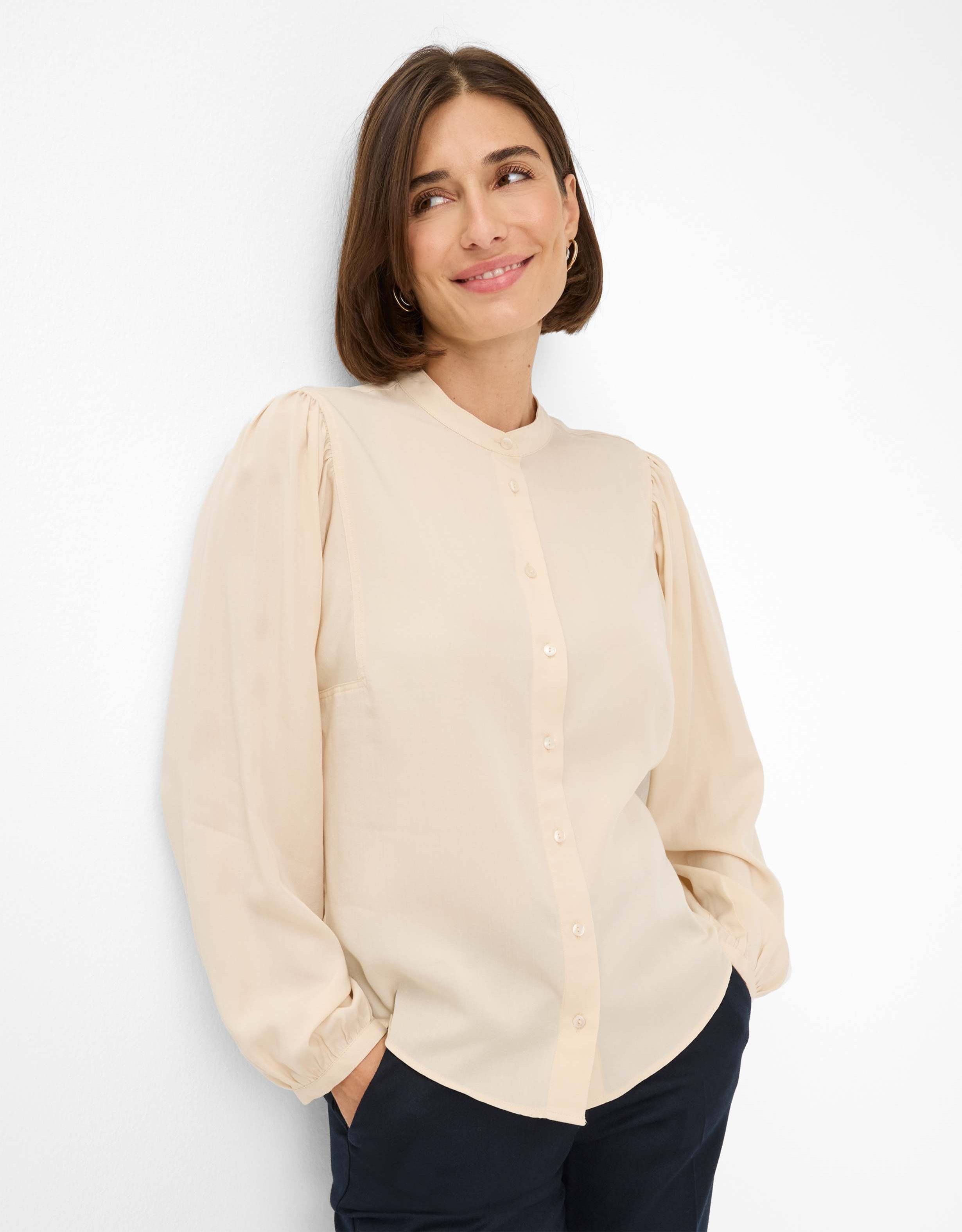 Thumbnail - Brax Damen Bluse Style VALERIA canvas, cremeweiß, Gr. 36