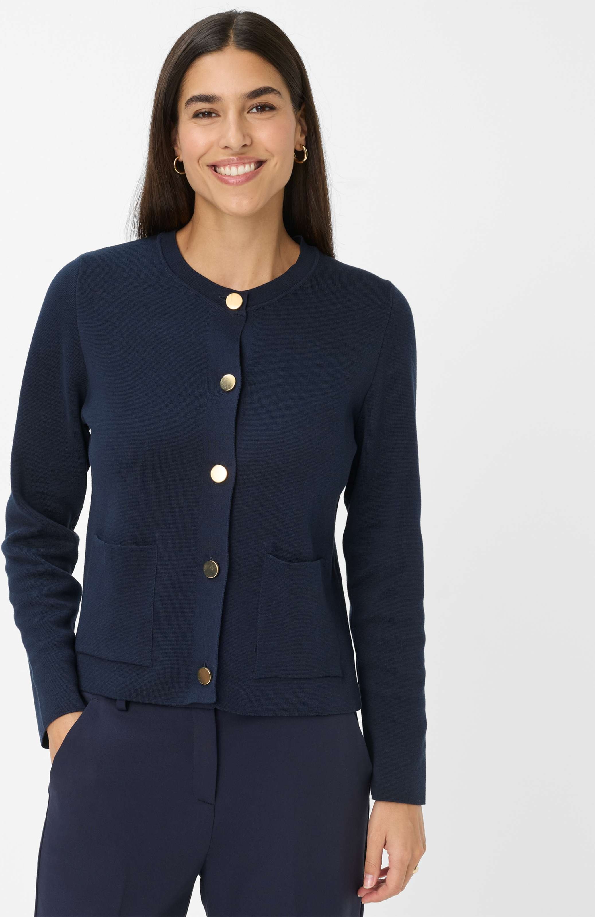 Brax Damen Strickjacke Style ANN navy, dunkelblau, Gr. 46