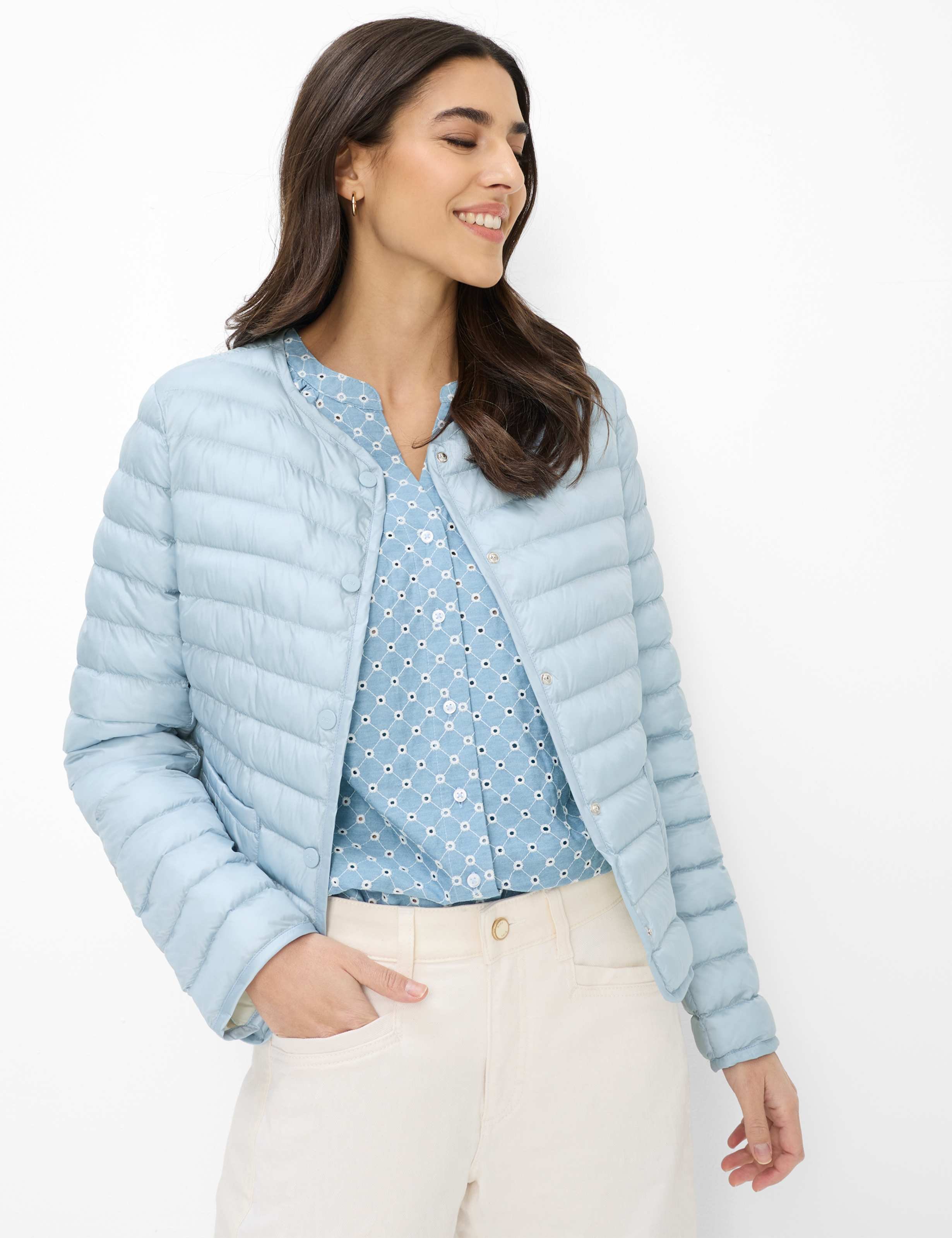 Brax Damen Steppjacke Style SALZBURG dark vintage blue, hellblau, Gr. 44