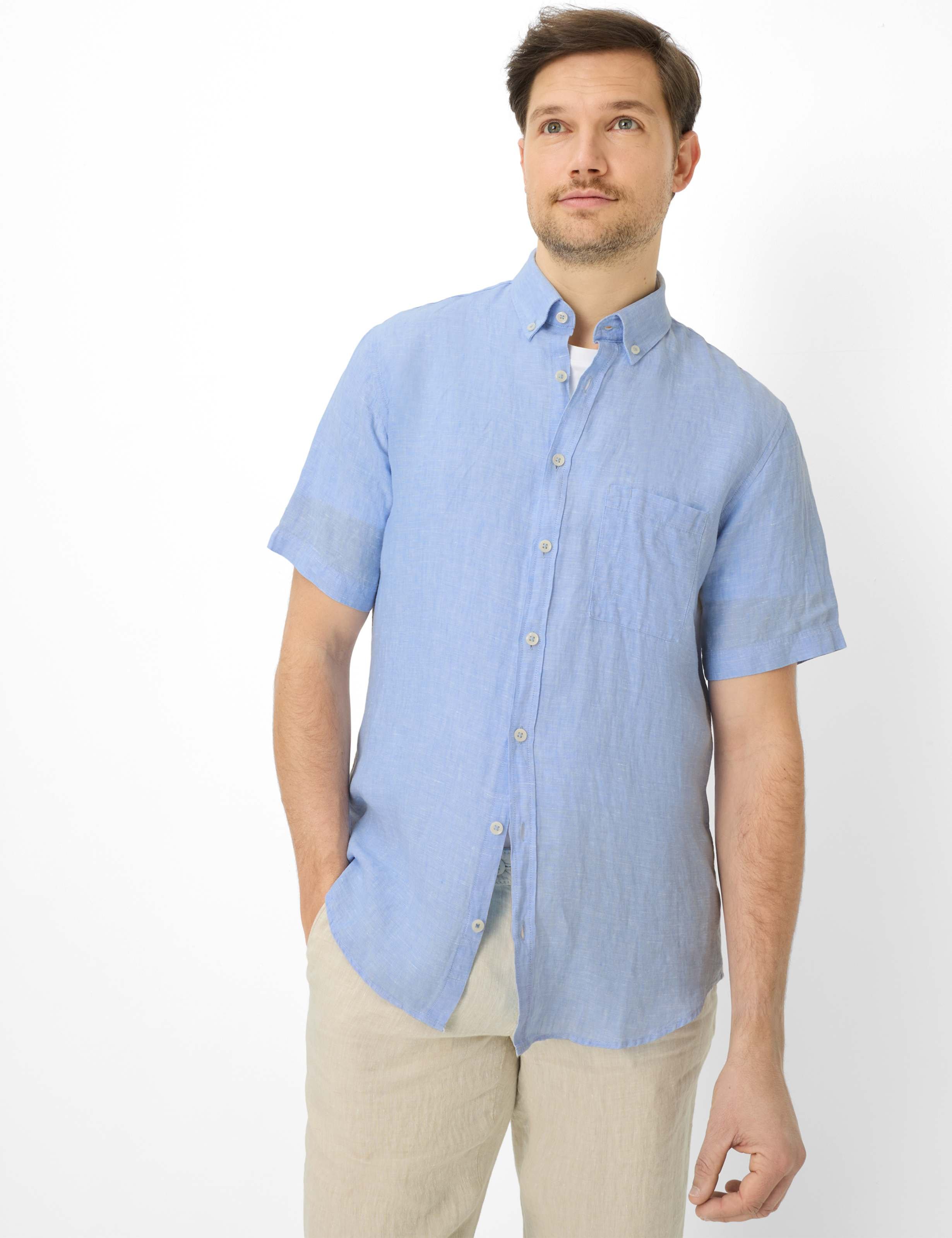 Thumbnail - Brax Herren Hemd Style DAN sky, hellblau, Gr. XXL