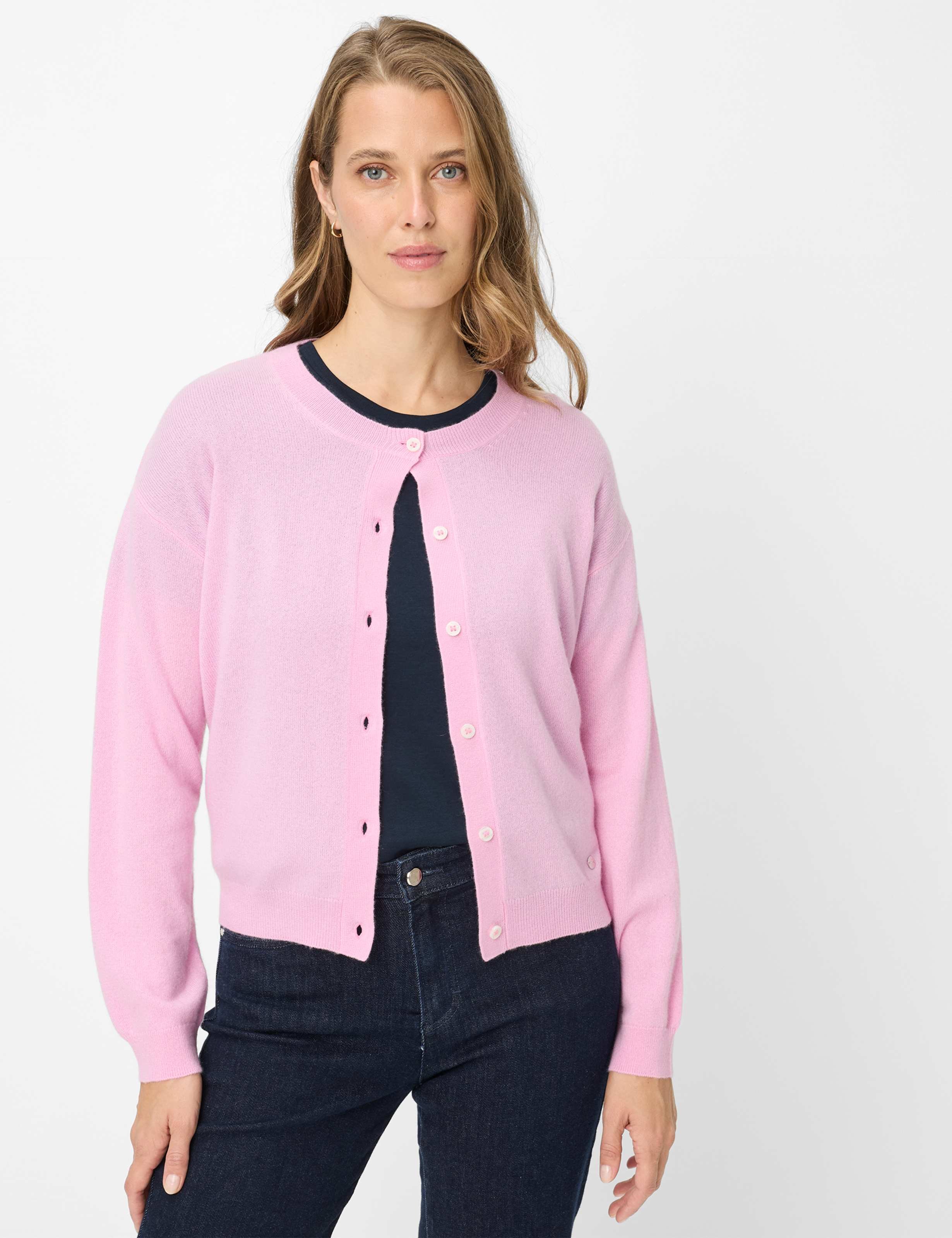 Brax Damen Strickjacke Style ANN, Rosa, Gr. 38