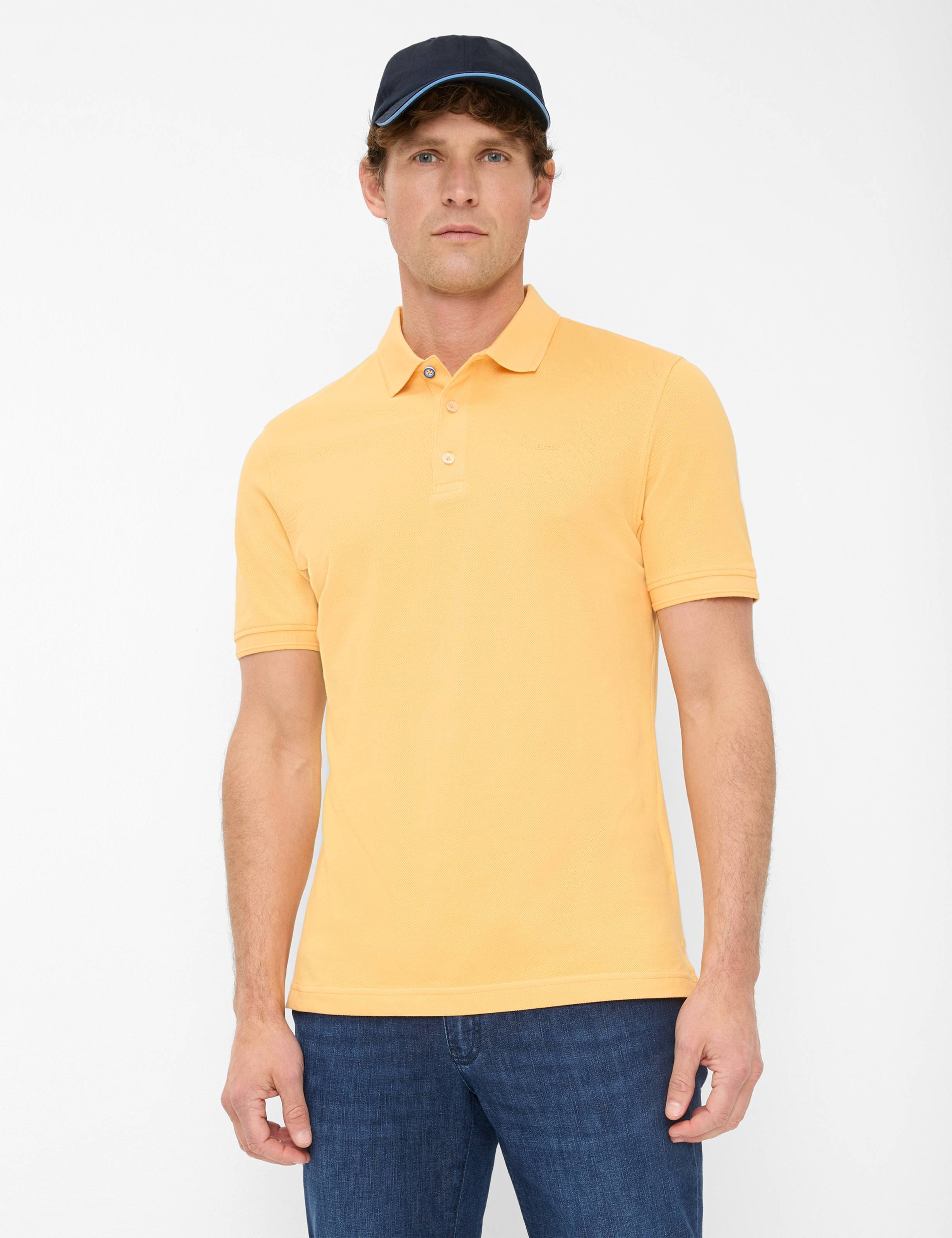 Brax Herren Polo Style PETE sunrise, gelb, Gr. M