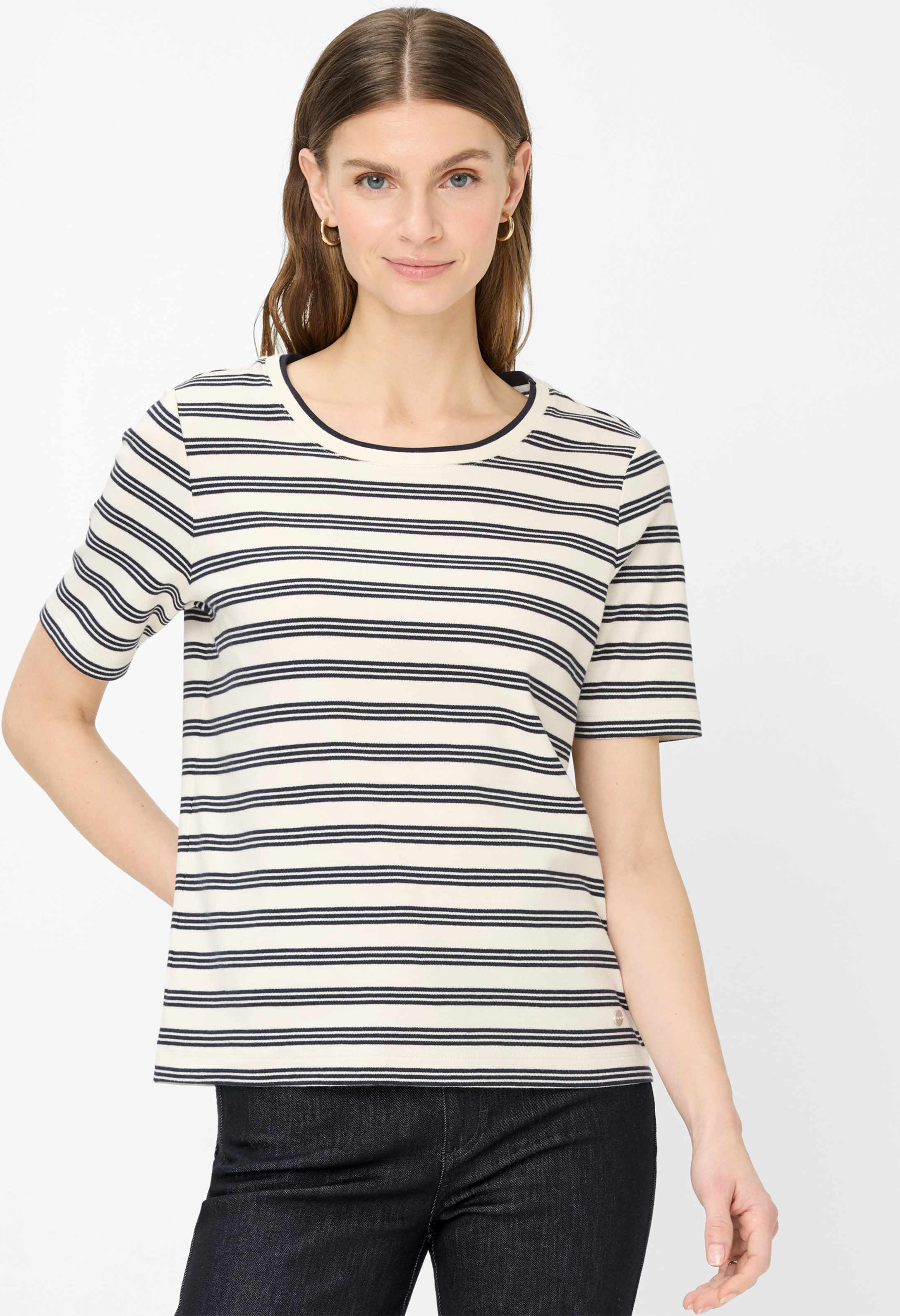 Brax Damen Streifenshirt Style CIRA S navy, dunkelblau, Gr. 38