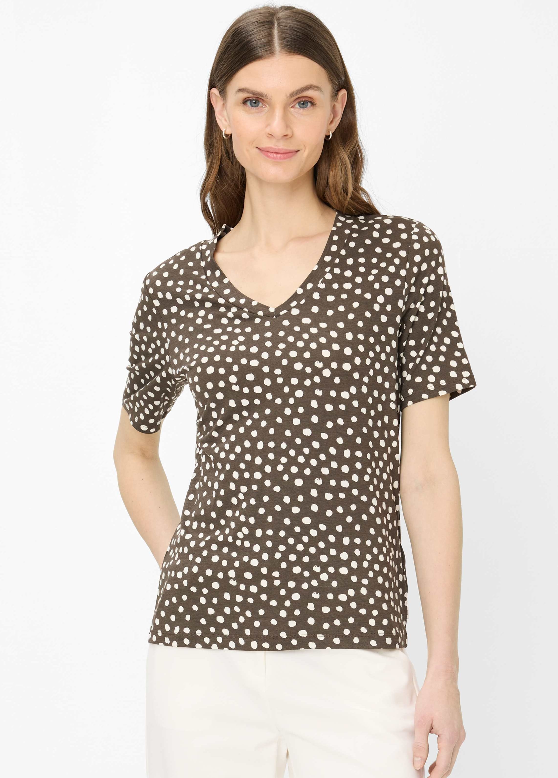 Brax Damen Shirt Style CARINA S dark ebony, dunkelbraun, Gr. 38