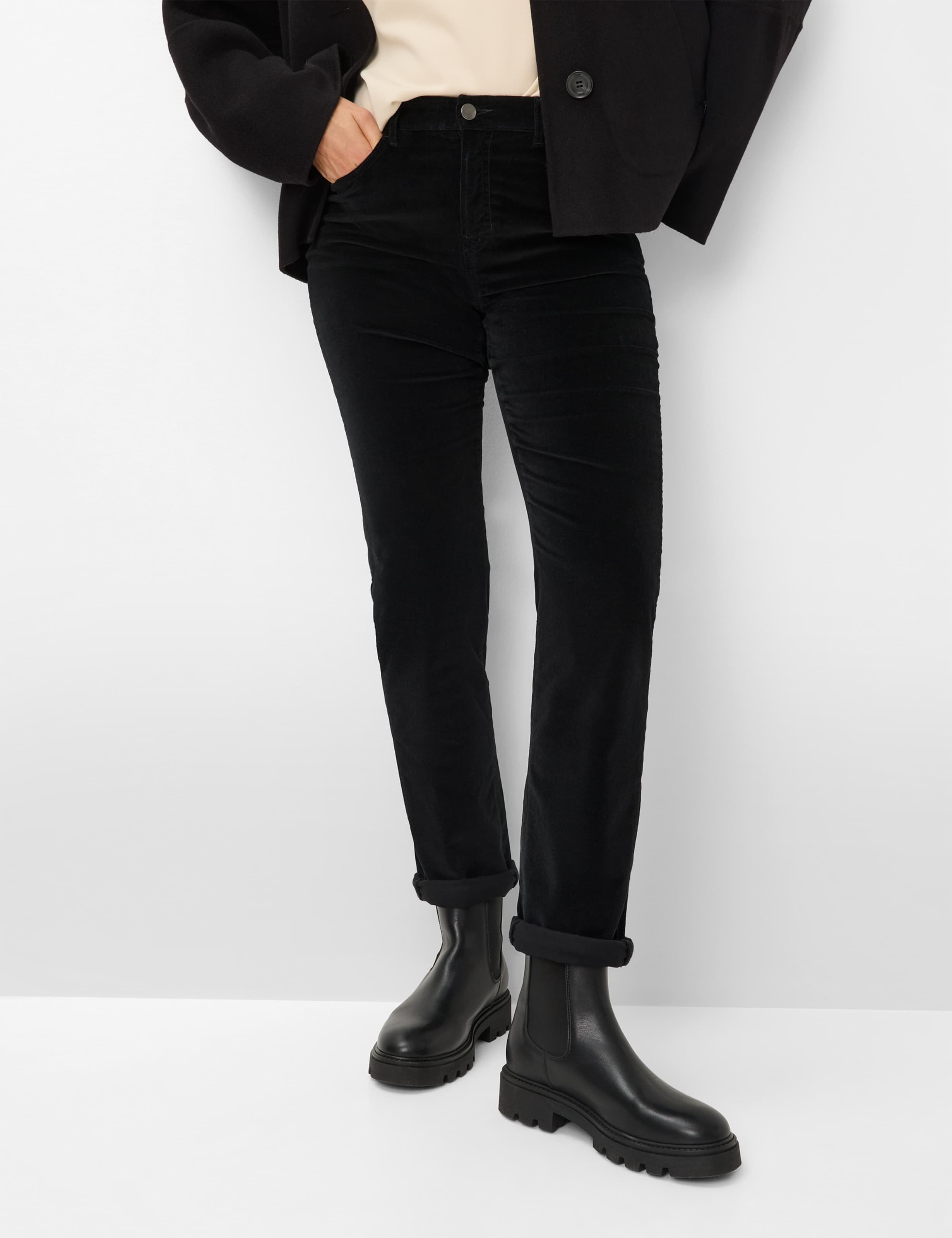 Brax Damen Five-Pocket-Hose Style CAROLA BLACK, schwarz, Gr. 42K