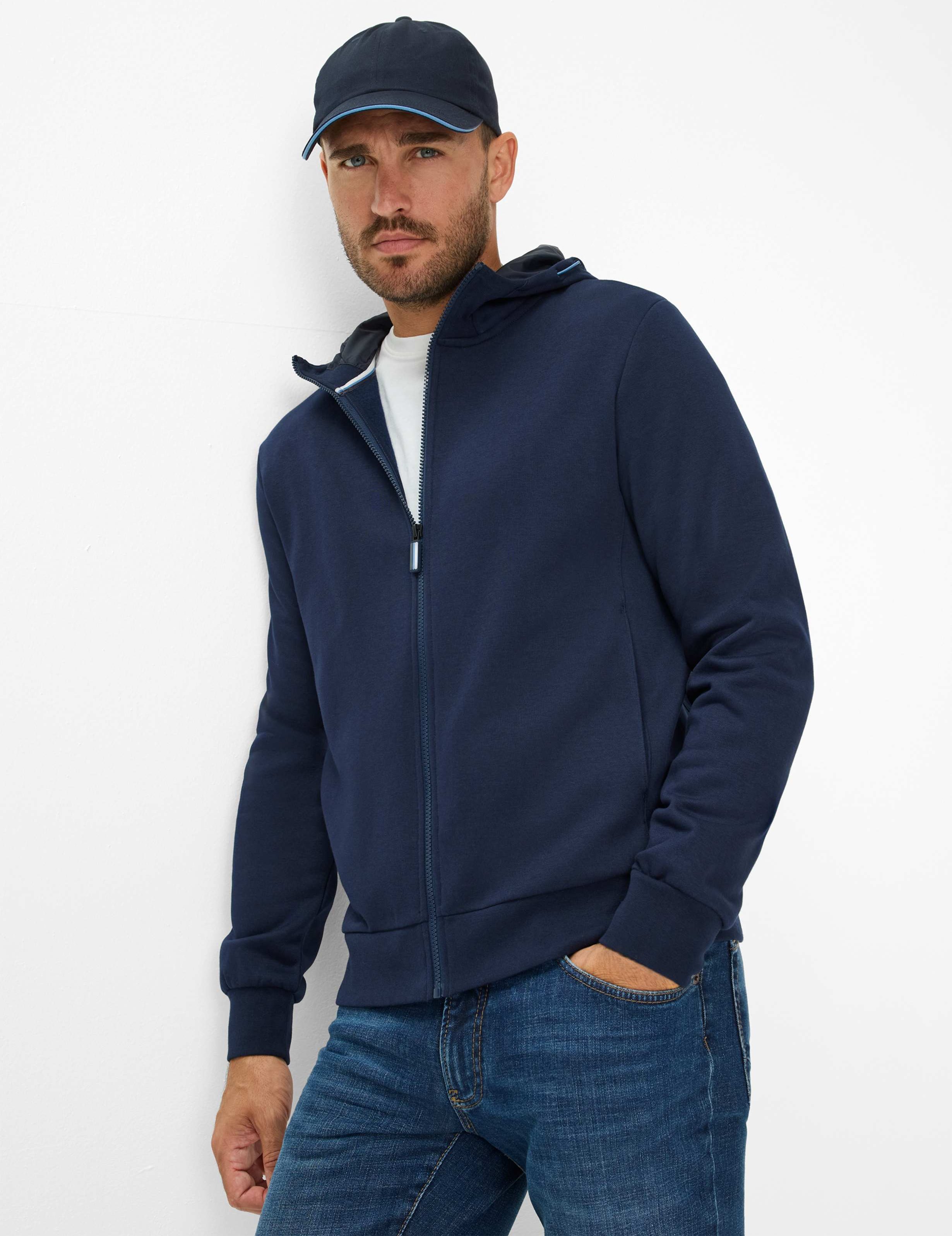 Thumbnail - Brax Herren Sweatjacke Style SAMMY universe, Blau, Gr. XL