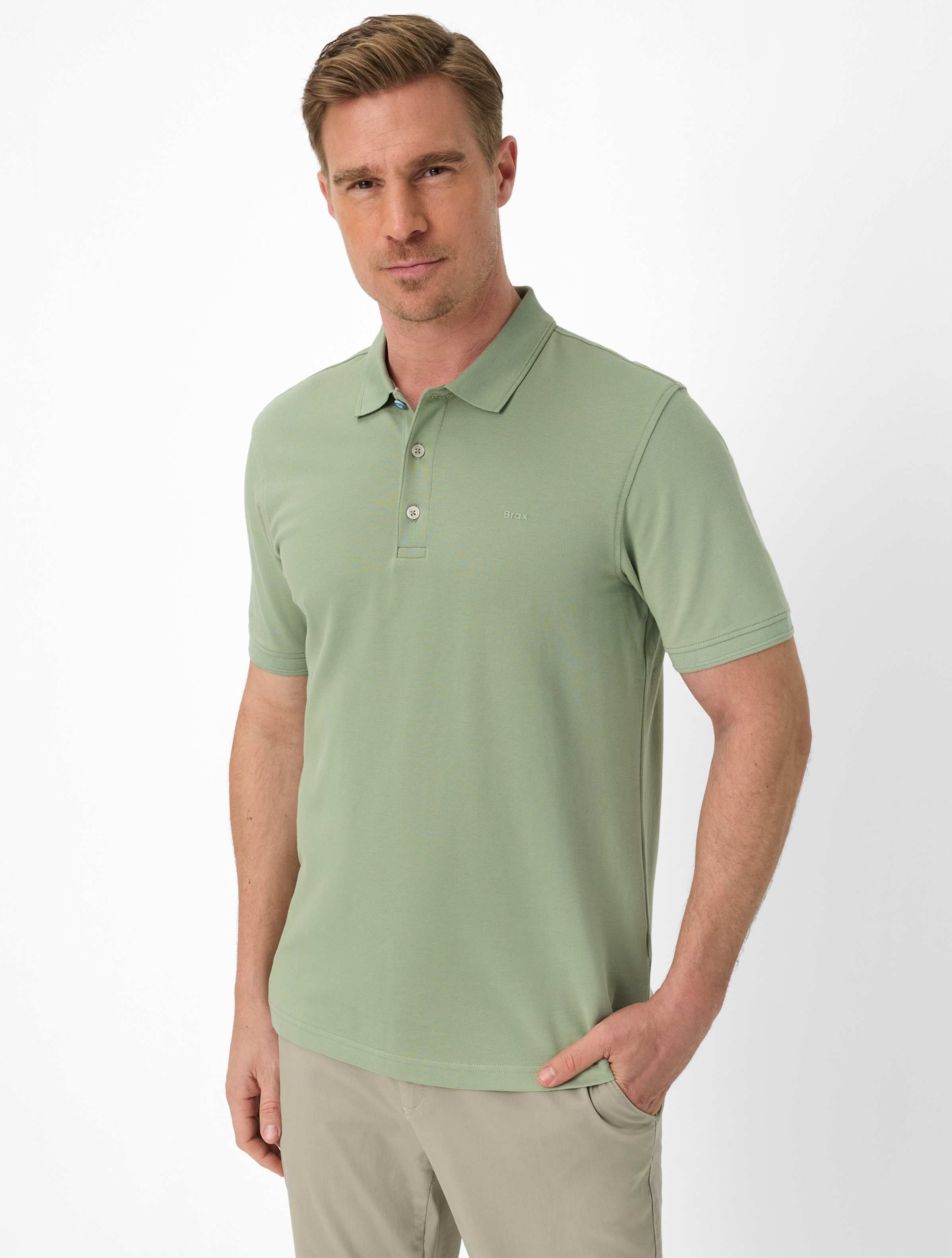 Brax Herren Polo Style PETE herb, grün, Gr. 5XL