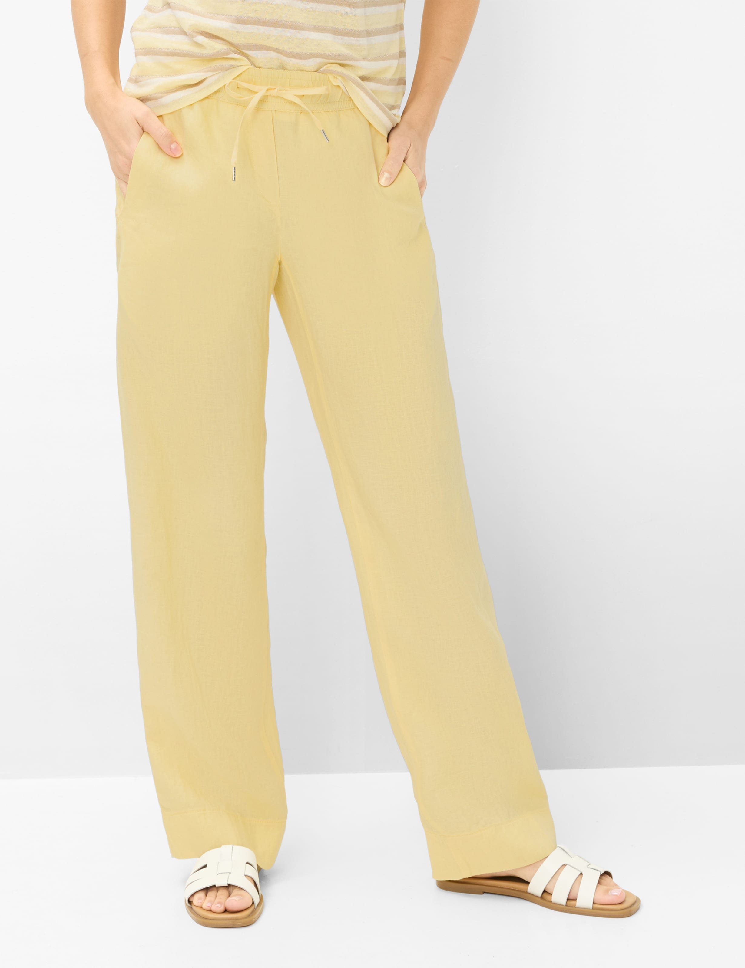 Brax Damen Marlenehose Style FARINA BUTTERCUP, hellgelb, Gr. 36L