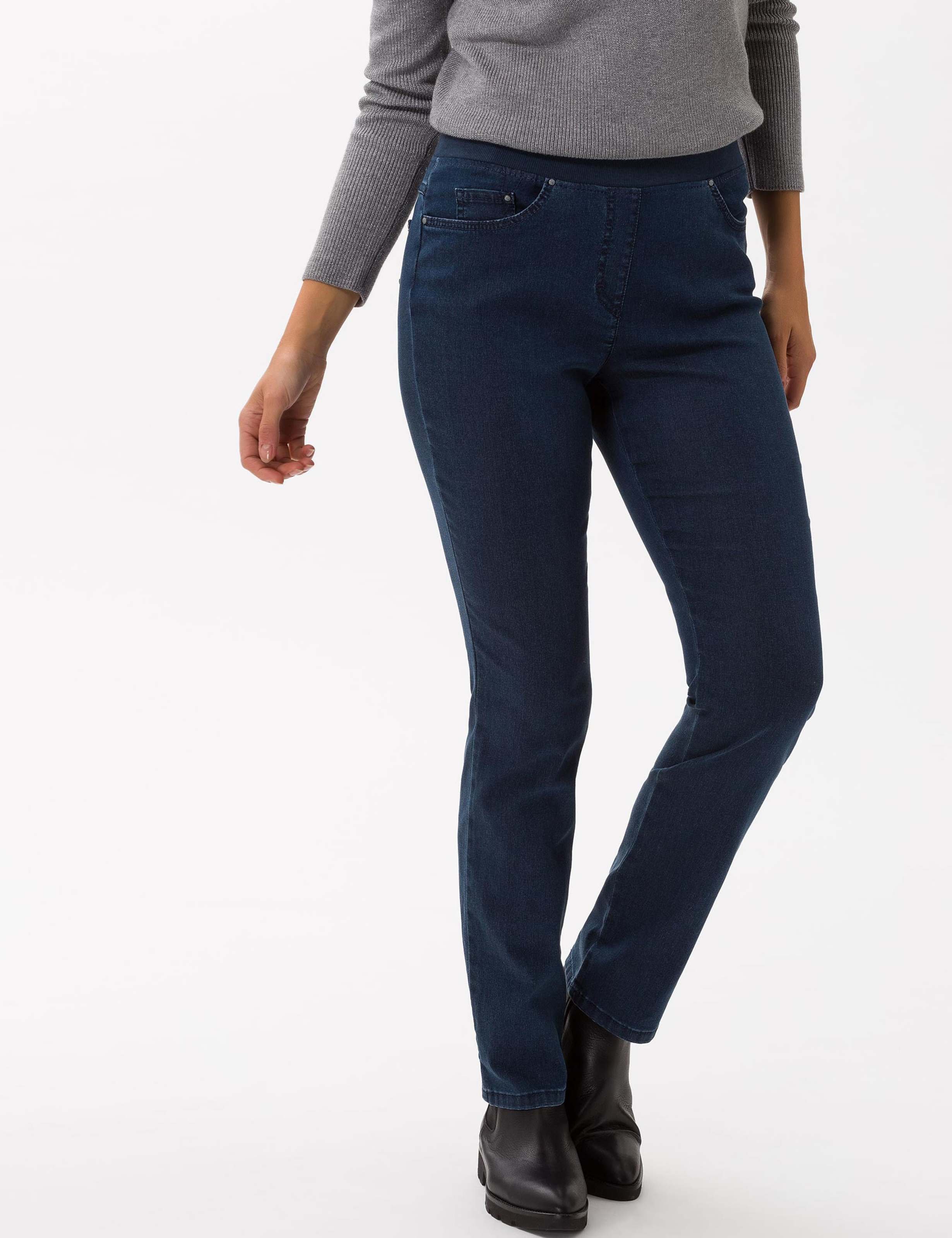 Raphaela by Brax Damen Schlupfhose Style PAMINA STONED, denim blau, Gr. 38