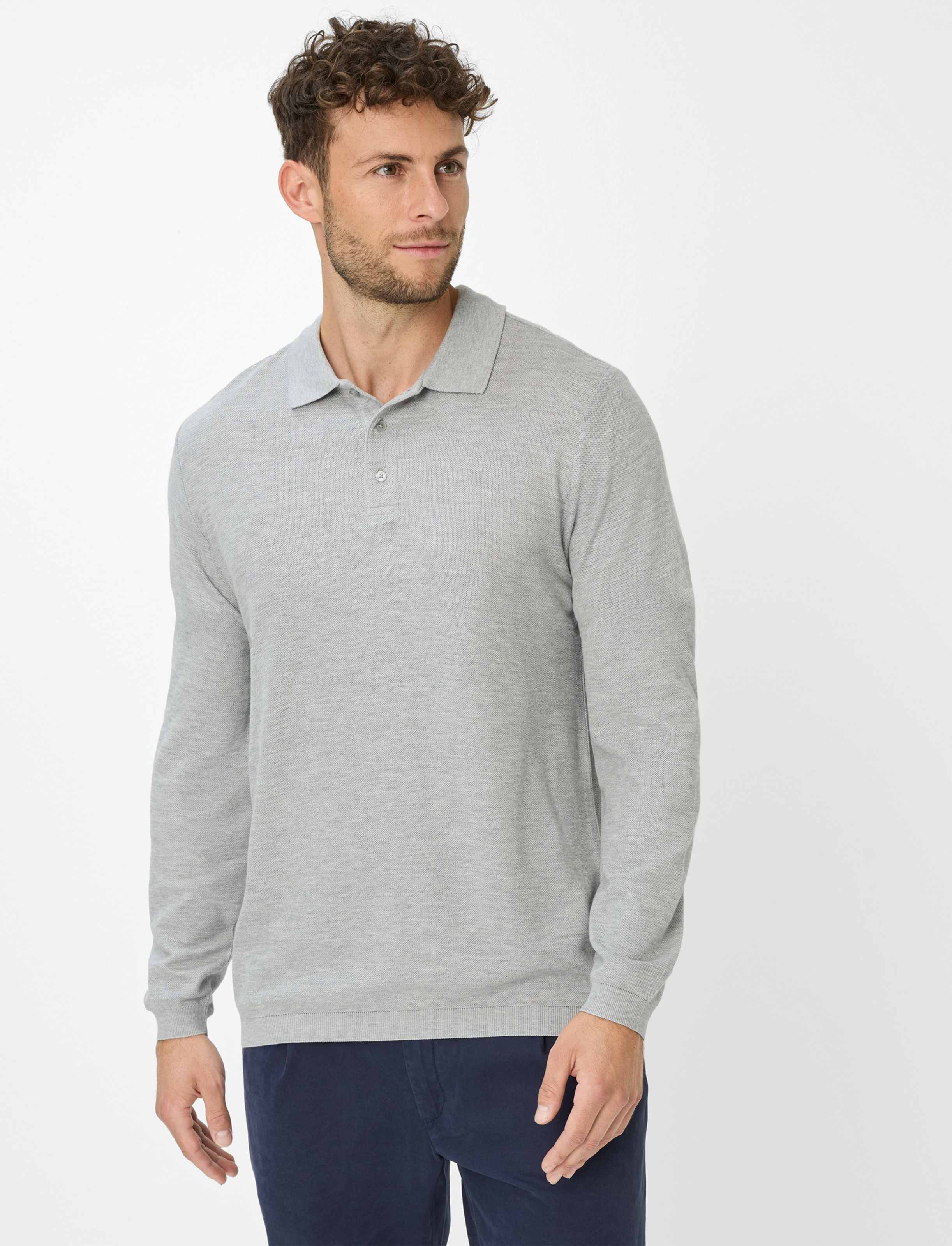 Brax Herren Polo Style PAROS platin, hellgrau, Gr. XL