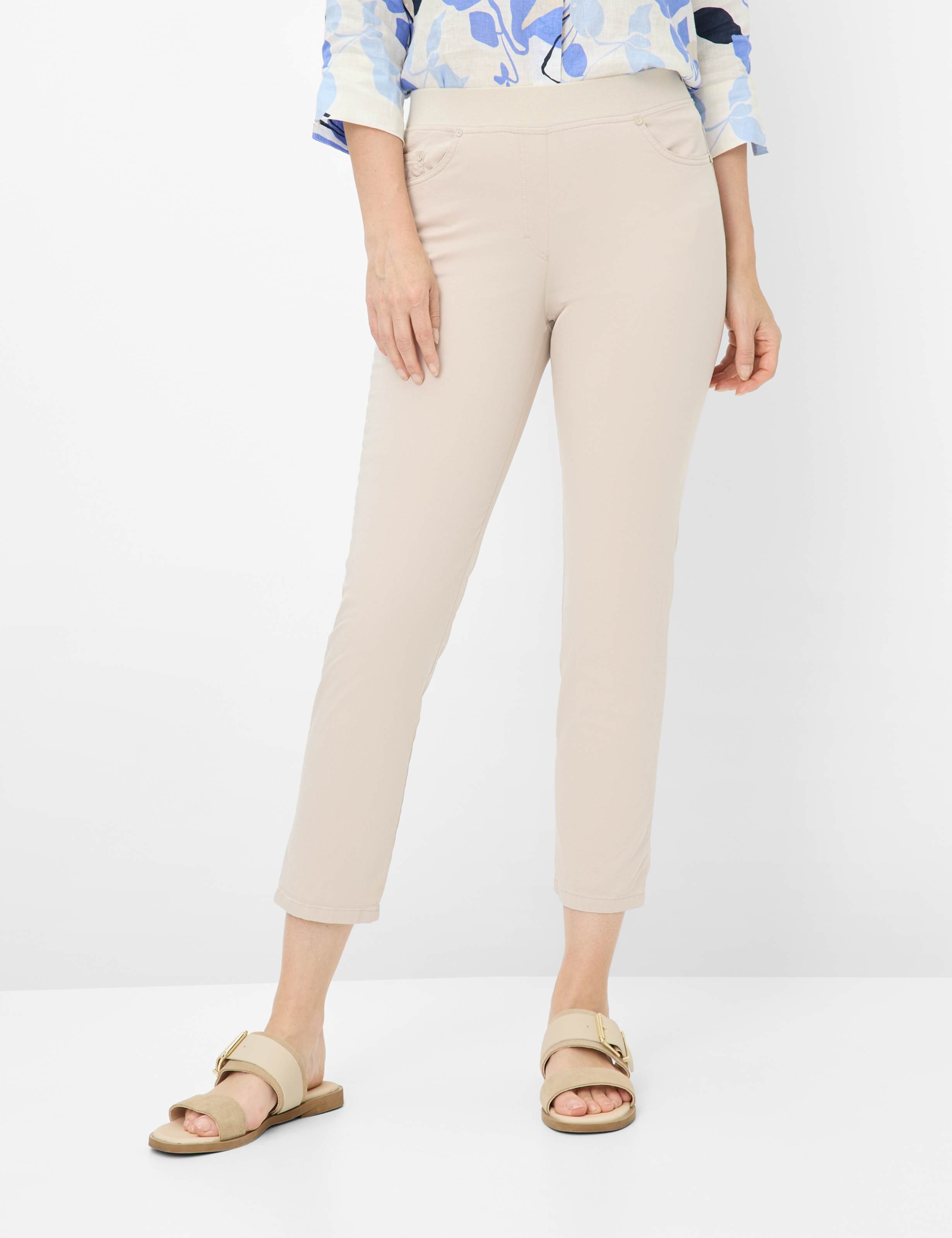 Raphaela by Brax Damen Five-Pocket-Hose Style PAMINA 6/8 BEACH, Beige, Gr. 42K