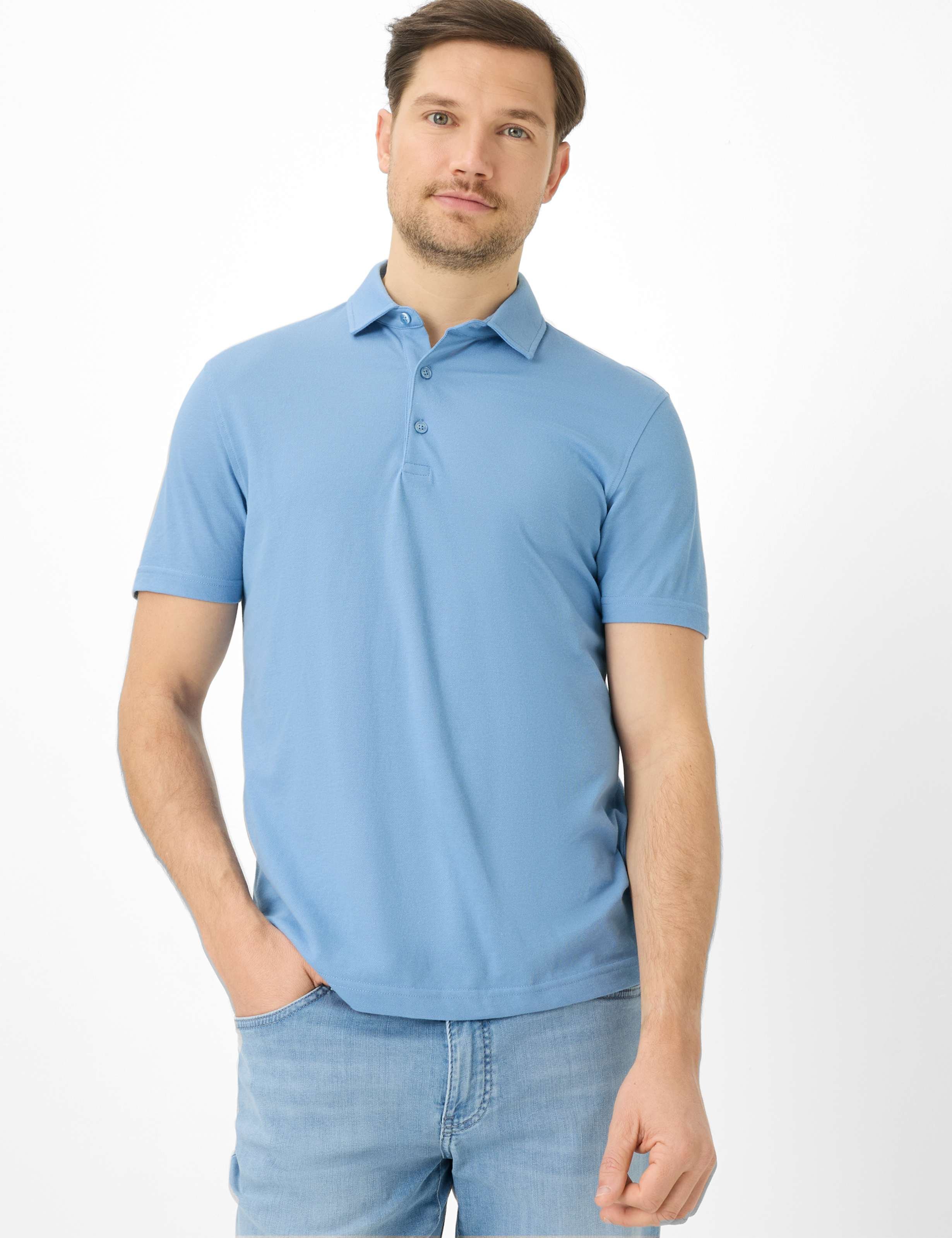 Brax Herren Polo Style PEPE heaven, Blau, Gr. 6XL