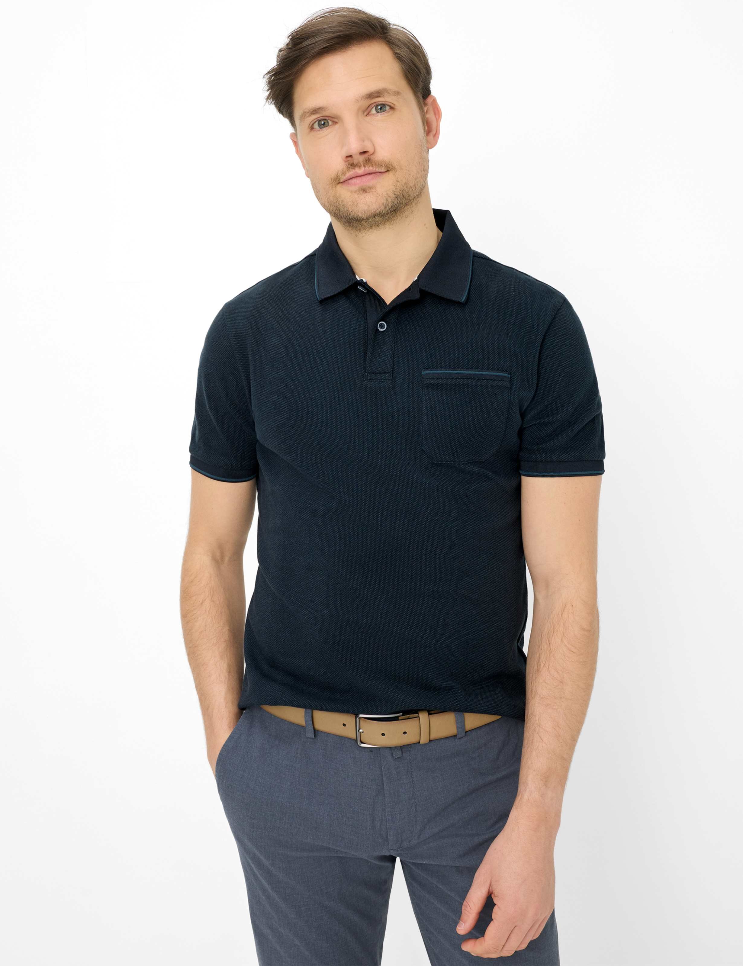 Brax Herren Polo Style PATRICK navy, dunkelblau, Gr. XS