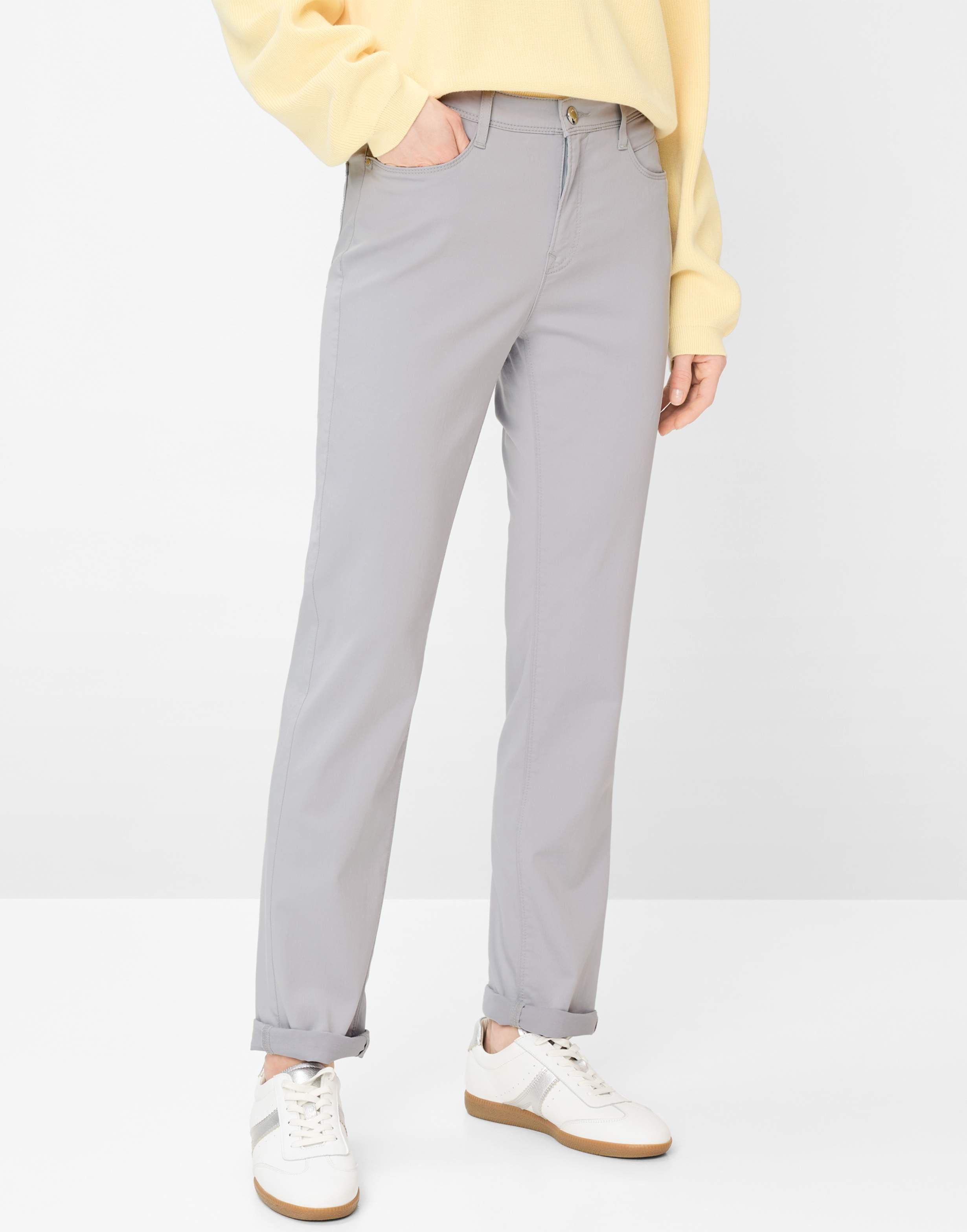 Brax Damen Five-Pocket-Hose Style CAROLA LIGHT GREY, hellgrau, Gr. 38K