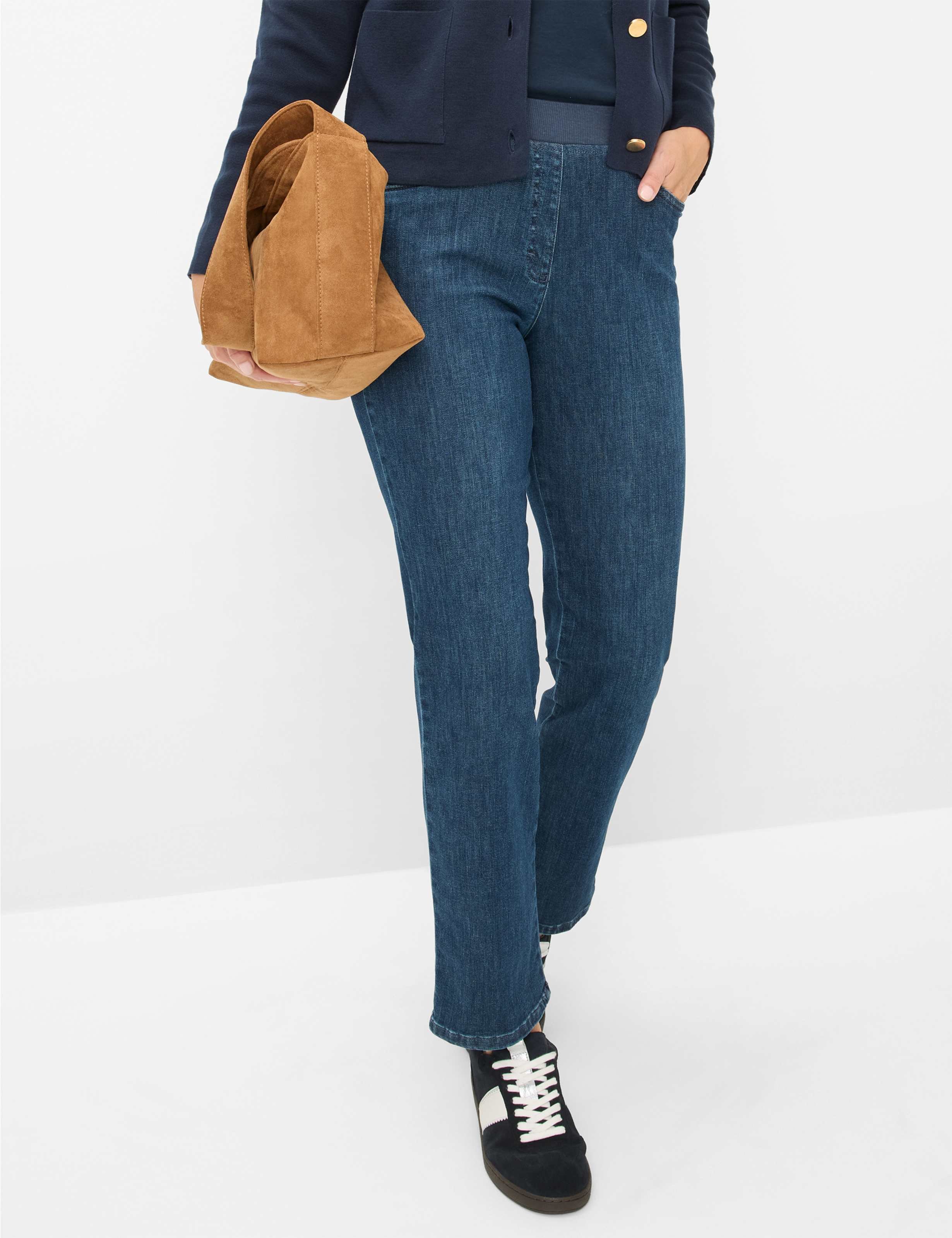 Thumbnail - Raphaela by Brax Damen Schlupfhose Style CARINA STONED SLIGHTLY USED, denim blau, Gr. 44K