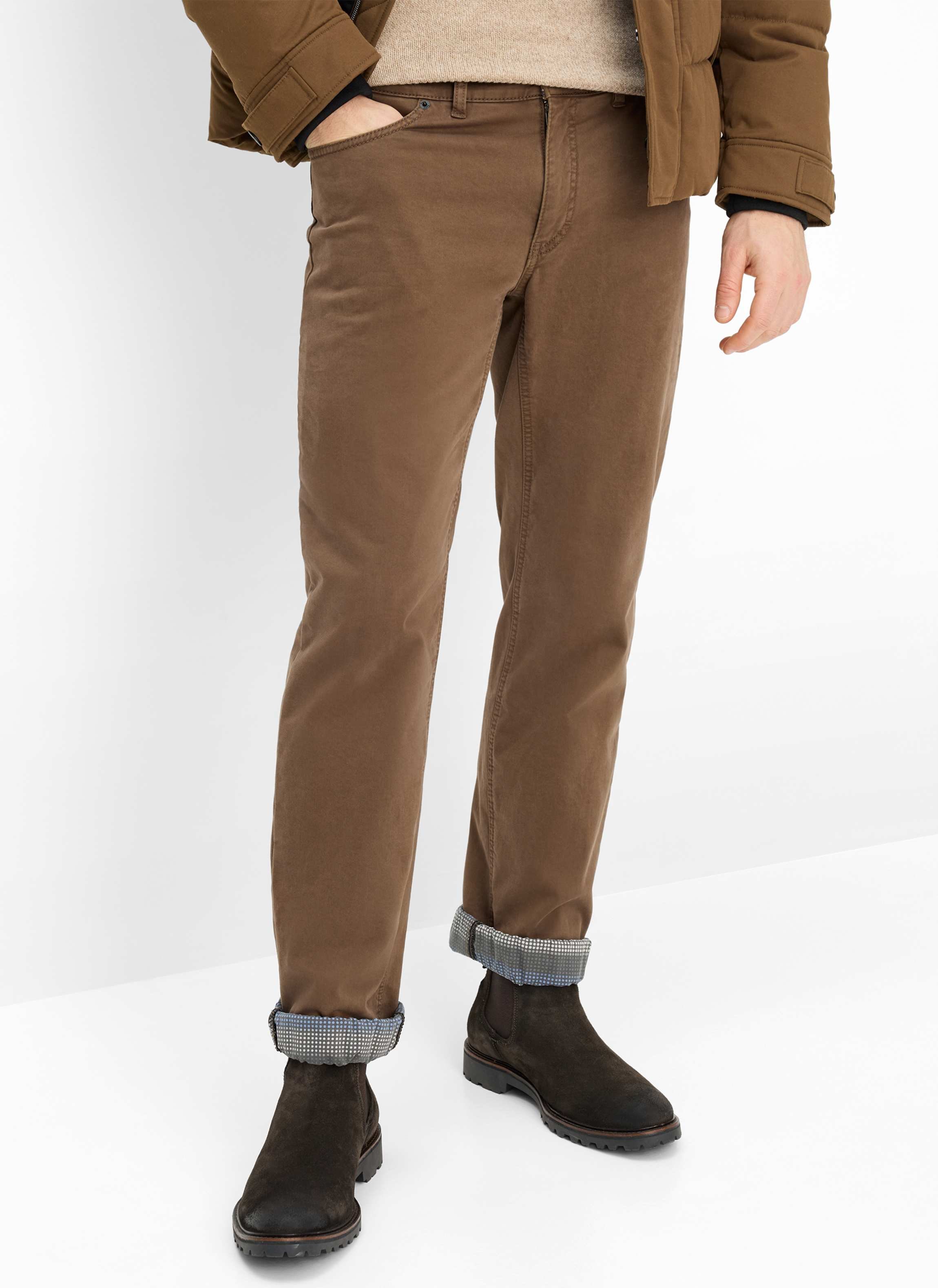 Brax Herren Five-Pocket-Hose Style COOPER TT NOUGAT, braun, Gr. 44/30