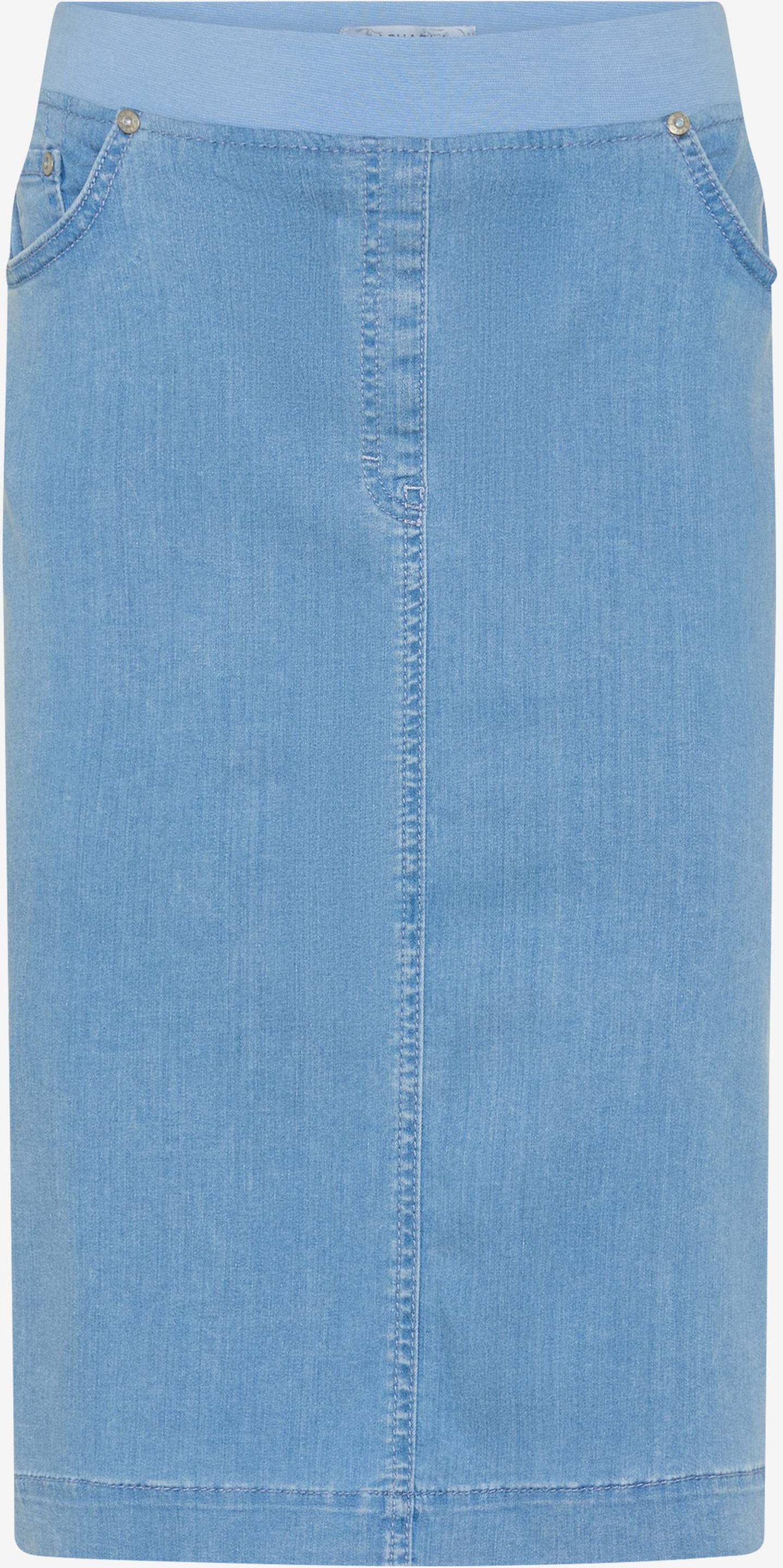 Raphaela by Brax Damen Style PAMINA SKIRT LIGHT BLEACHED, denim hellblau, Gr. 42K