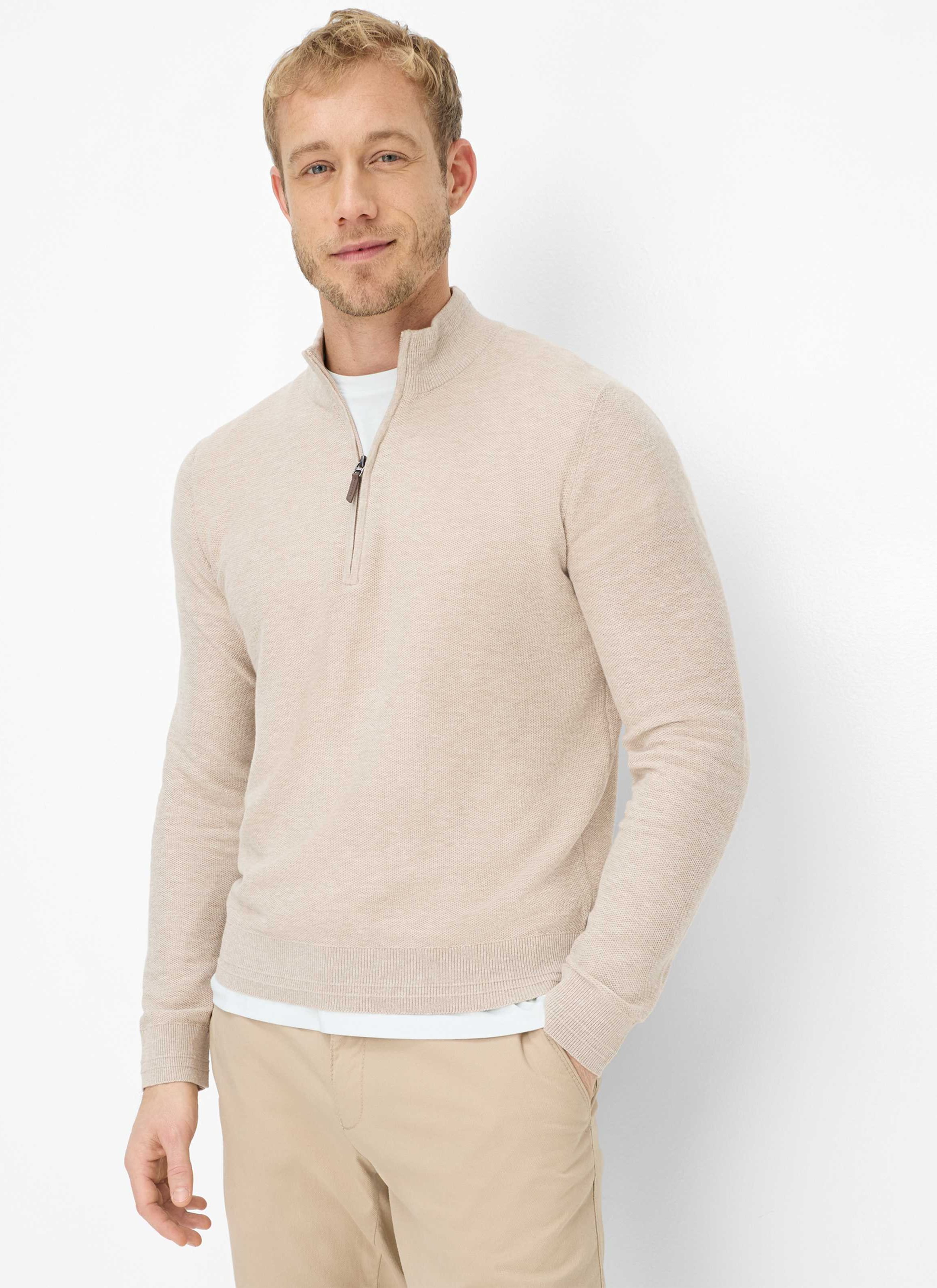 Brax Herren Strickpullover Style STEFFEN beach, Beige, Gr. XXXL