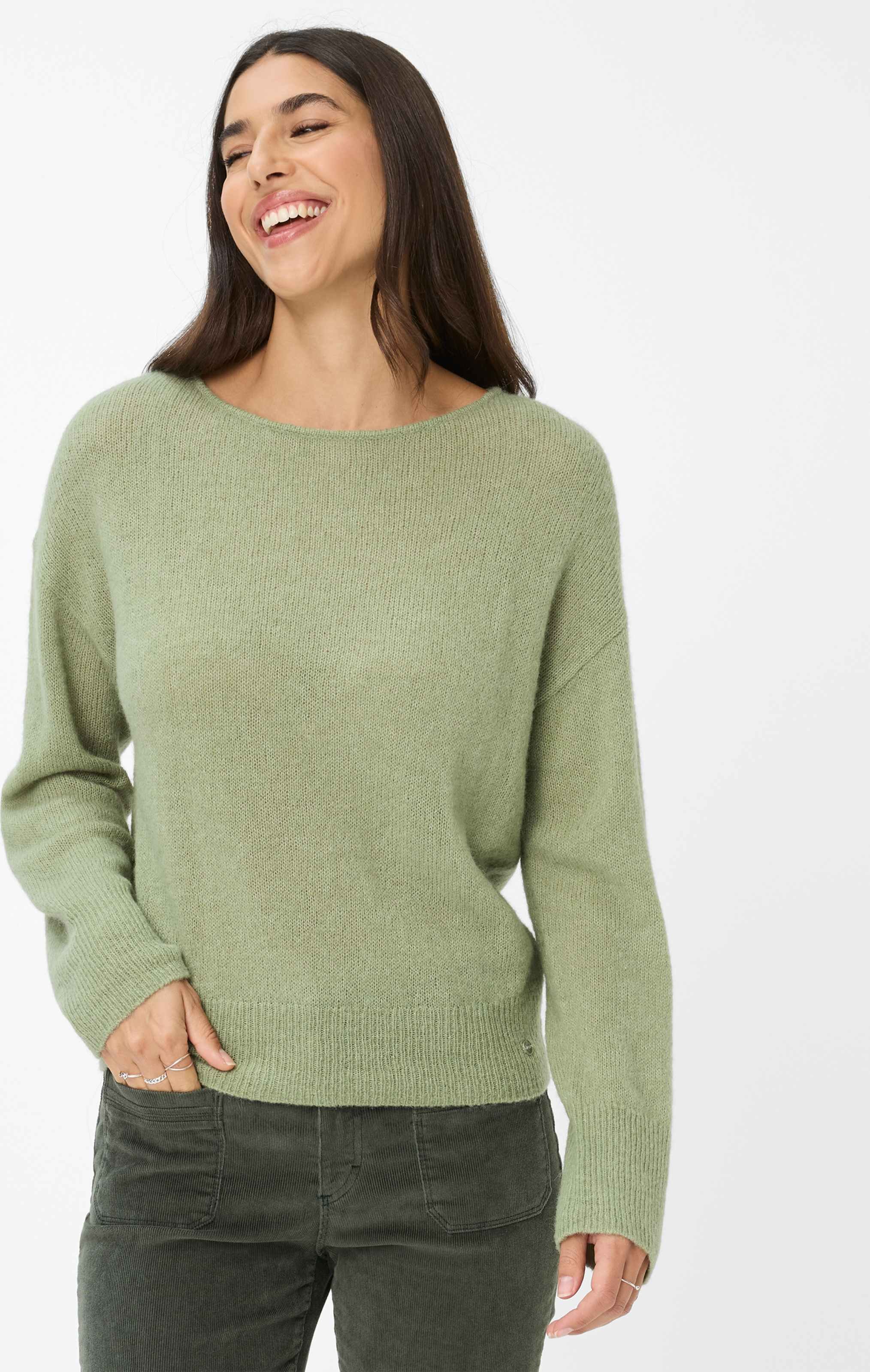 Thumbnail - Brax Damen Strickpullover Style LISA green moss, hellgrün, Gr. 38