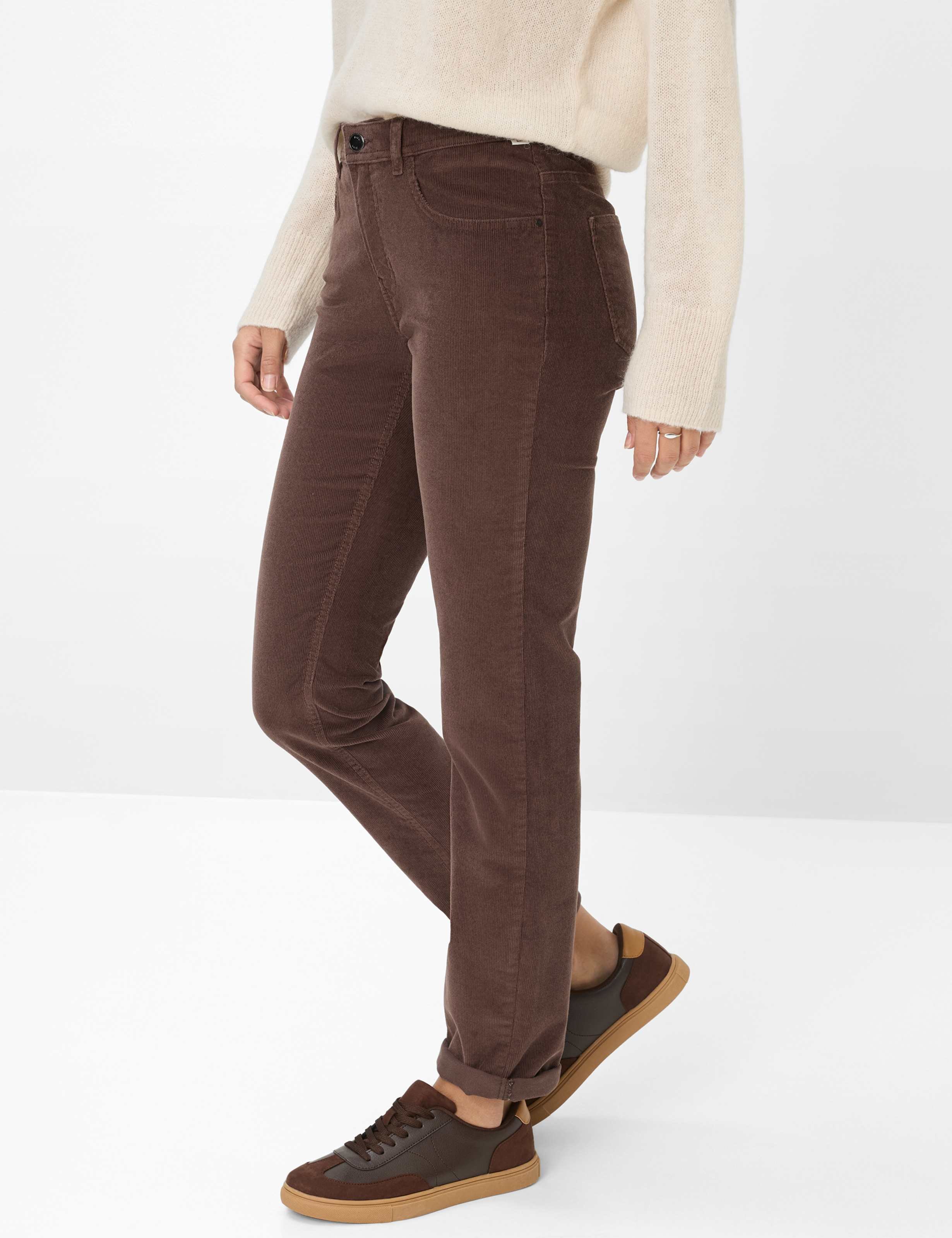 Thumbnail - Brax Damen Cordhose Style CAROLA DARK CHOCOLATE, dunkelbraun, Gr. 46L