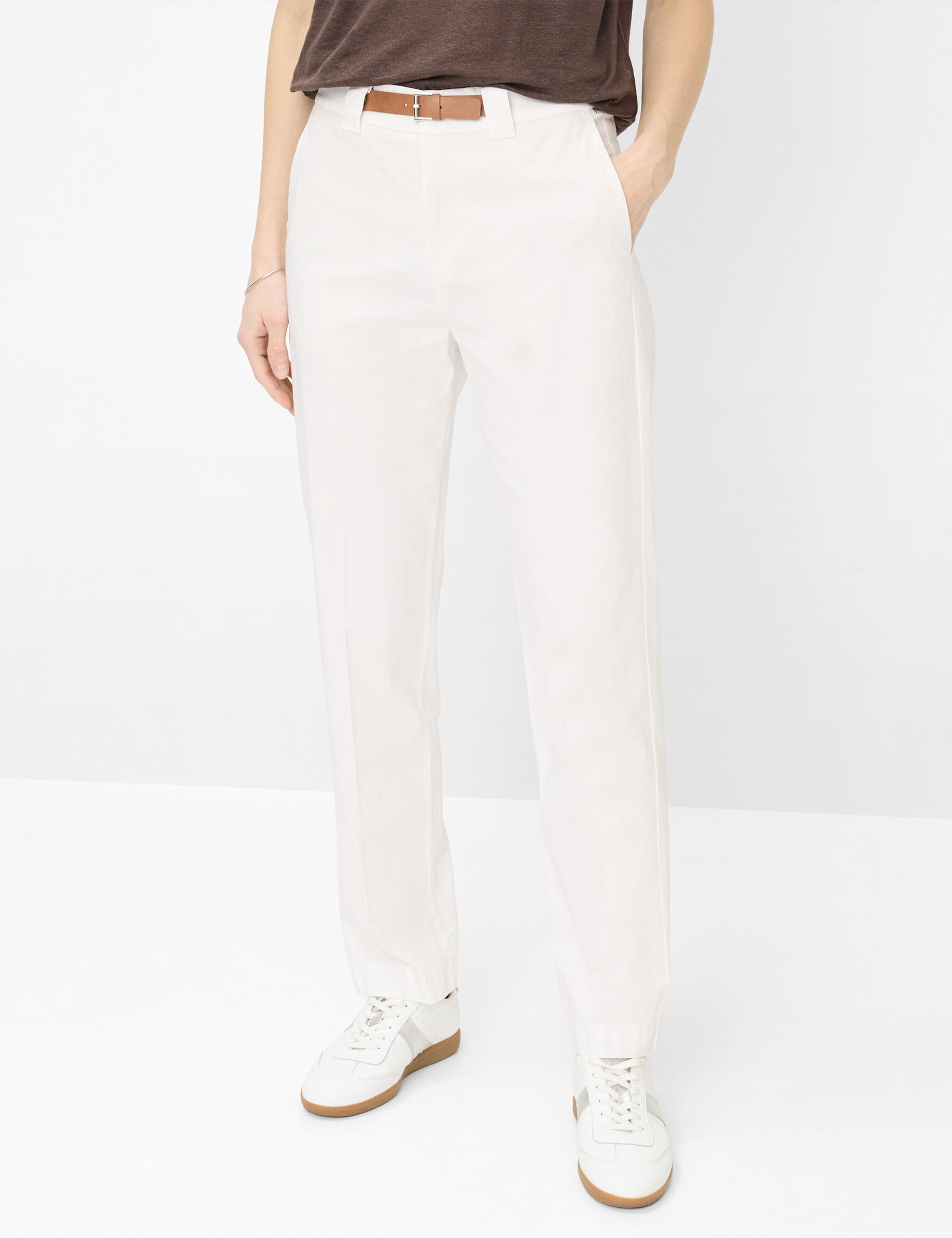 Brax Damen Flatfronthose Style MADISON WHITE, weiß, Gr. 38