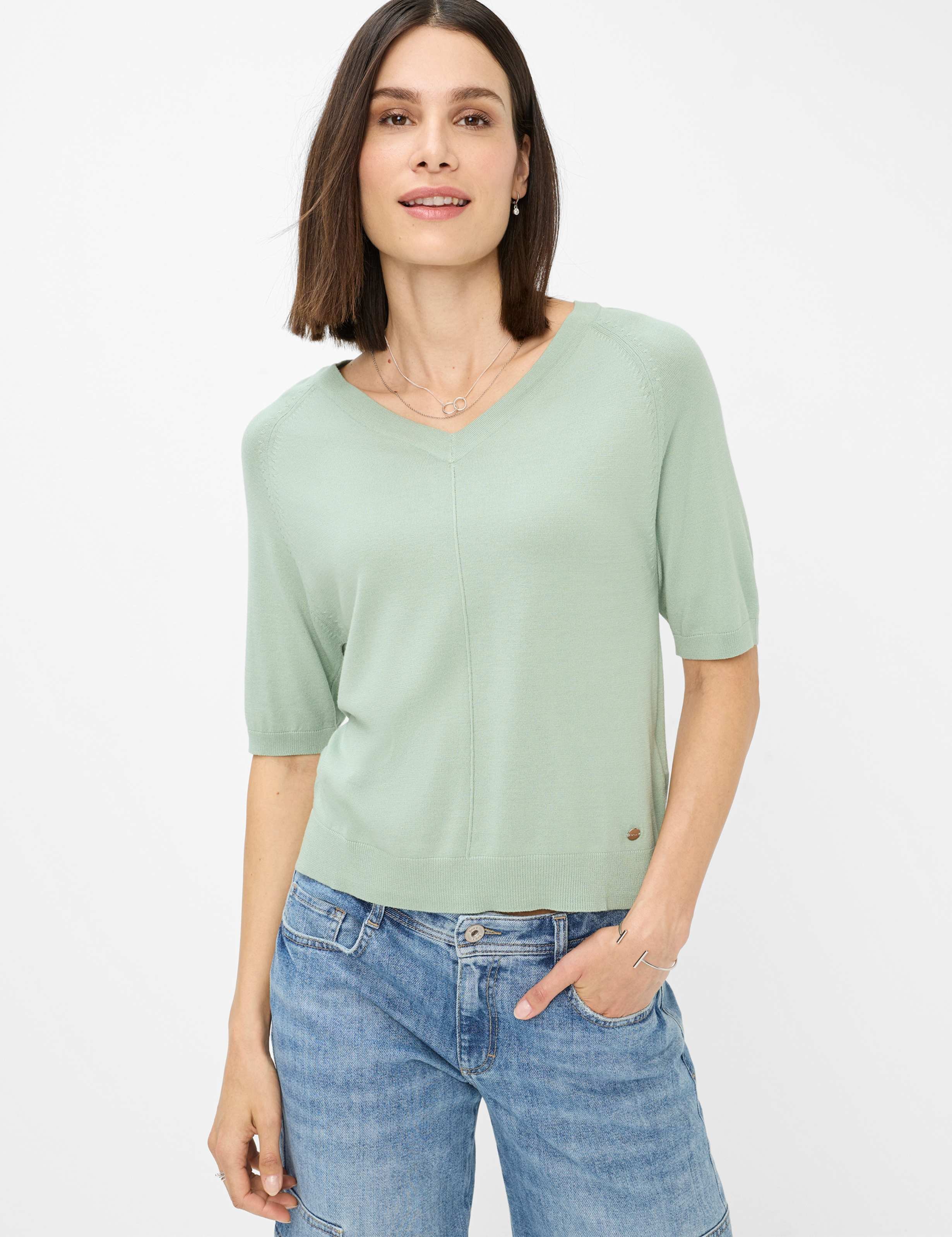 Thumbnail - Brax Damen Strickpullover Style LESLEY leaf, hellgrün, Gr. 46