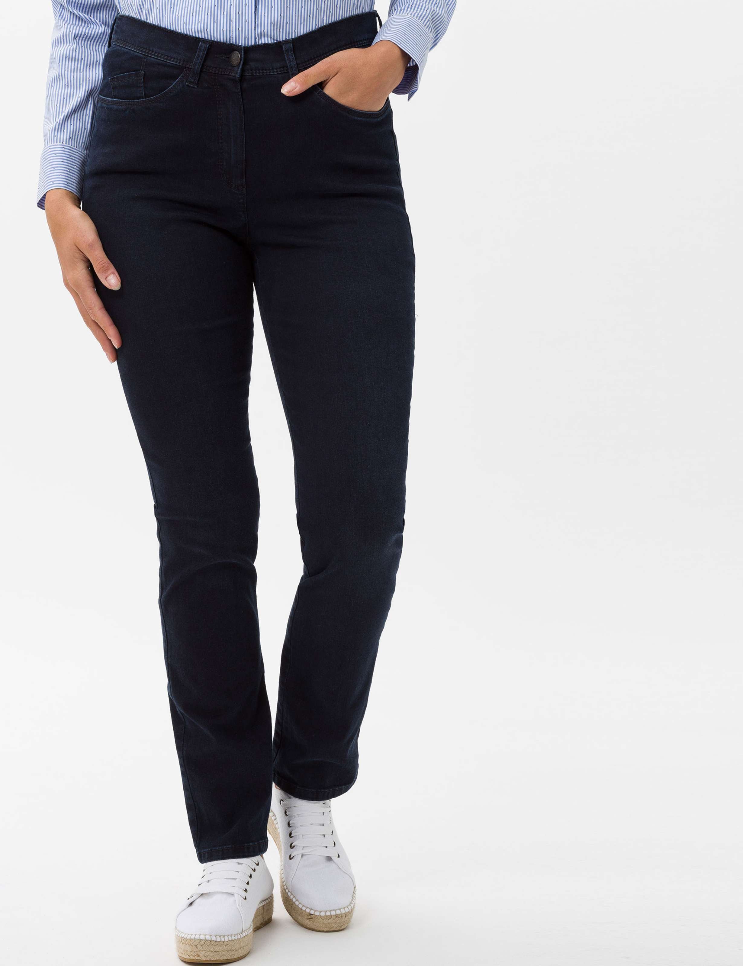 Thumbnail - Raphaela by Brax Damen Five-Pocket-Hose Style LAURA SLASH DARK BLUE + EFFEKT, denim dunkelblau, Gr. 38K