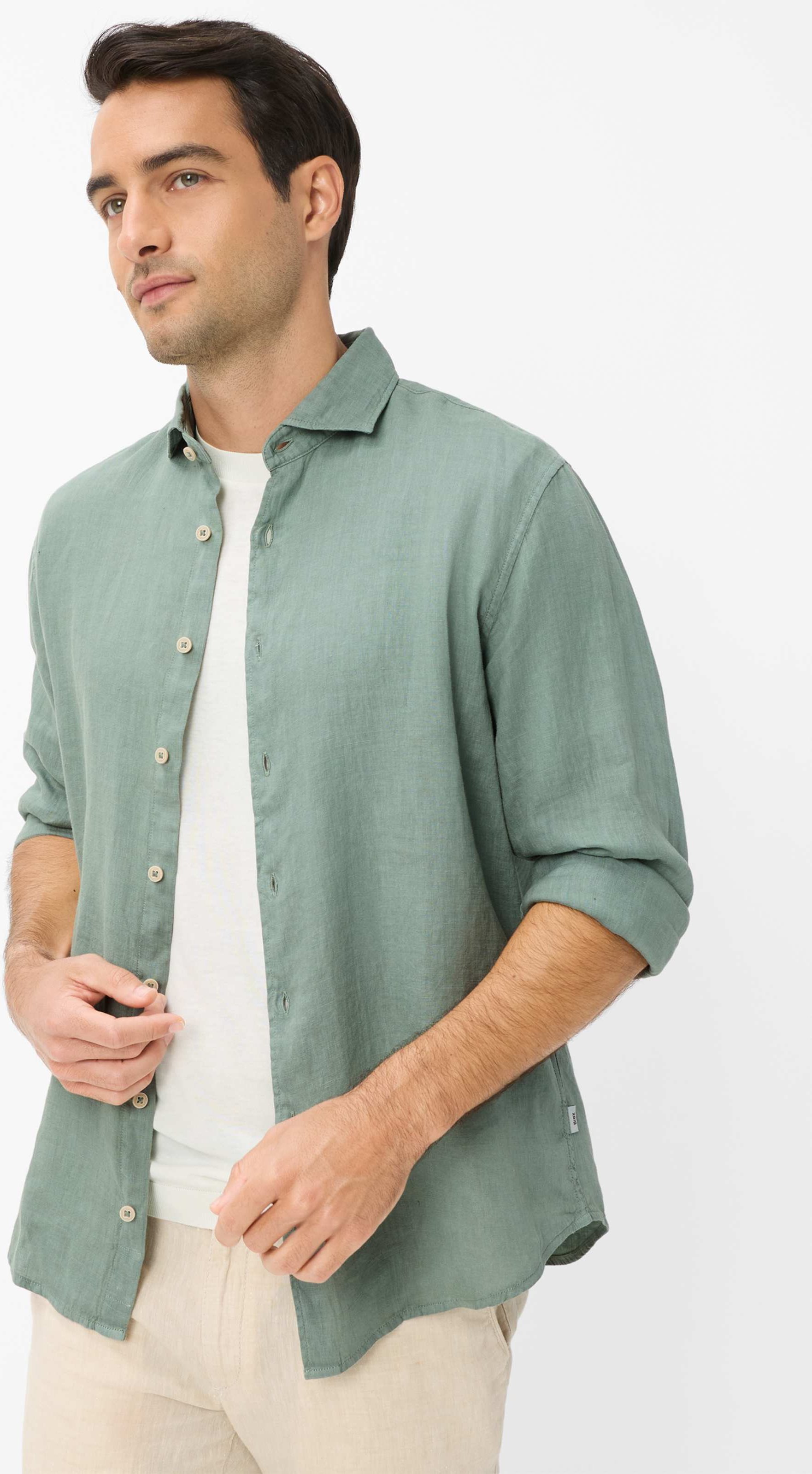 Thumbnail - Brax Herren Hemd Style HAROLD thyme, grün, Gr. XXXL
