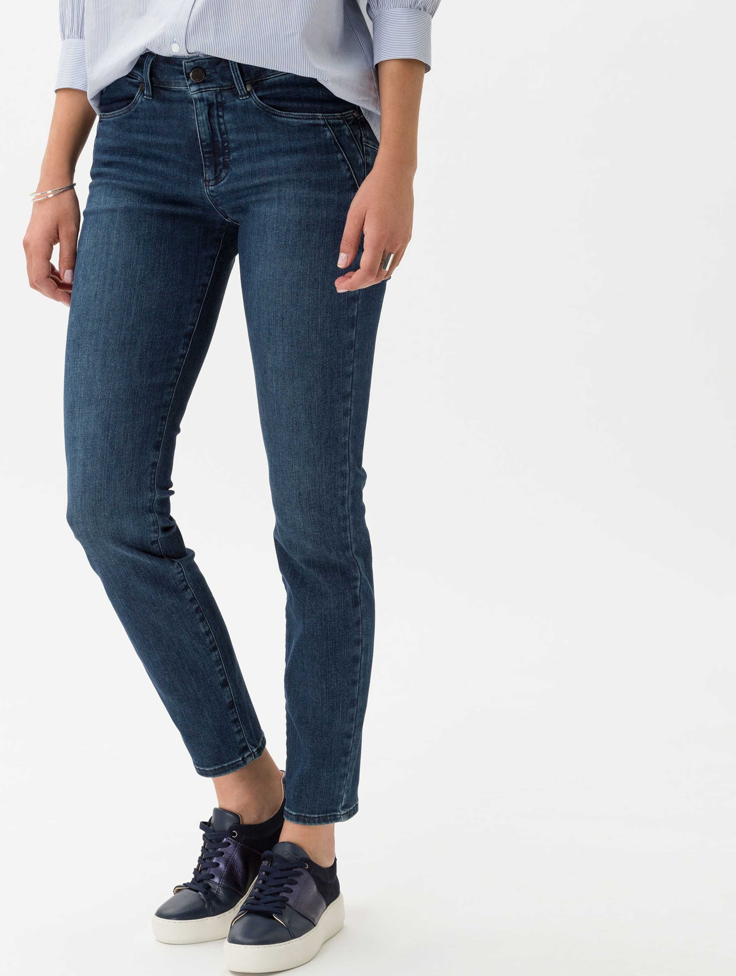 Brax Damen Röhrenjeans Style ANA USED REGULAR BLUE, denim blau, Gr. 42