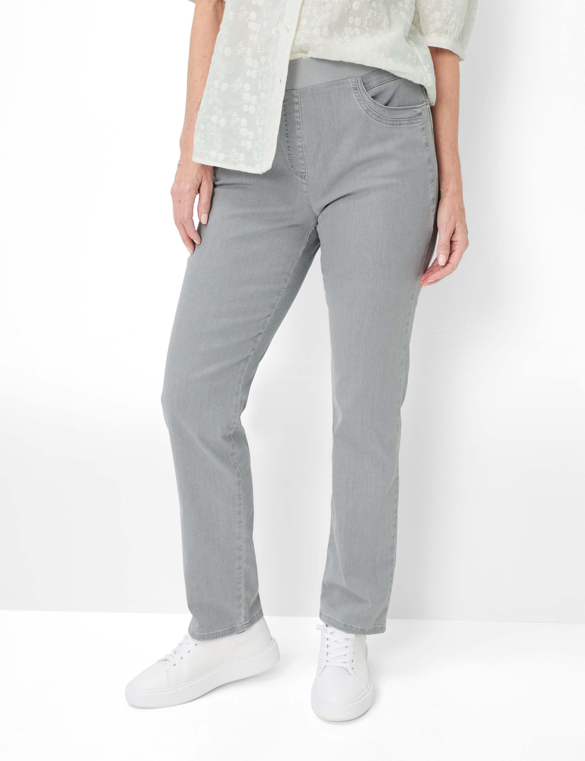 Raphaela by Brax Damen Five-Pocket-Hose Style CARINA FUN VERY LIGHT GREY,SLIGHTLY USED, denim hellgrau, Gr. 44K