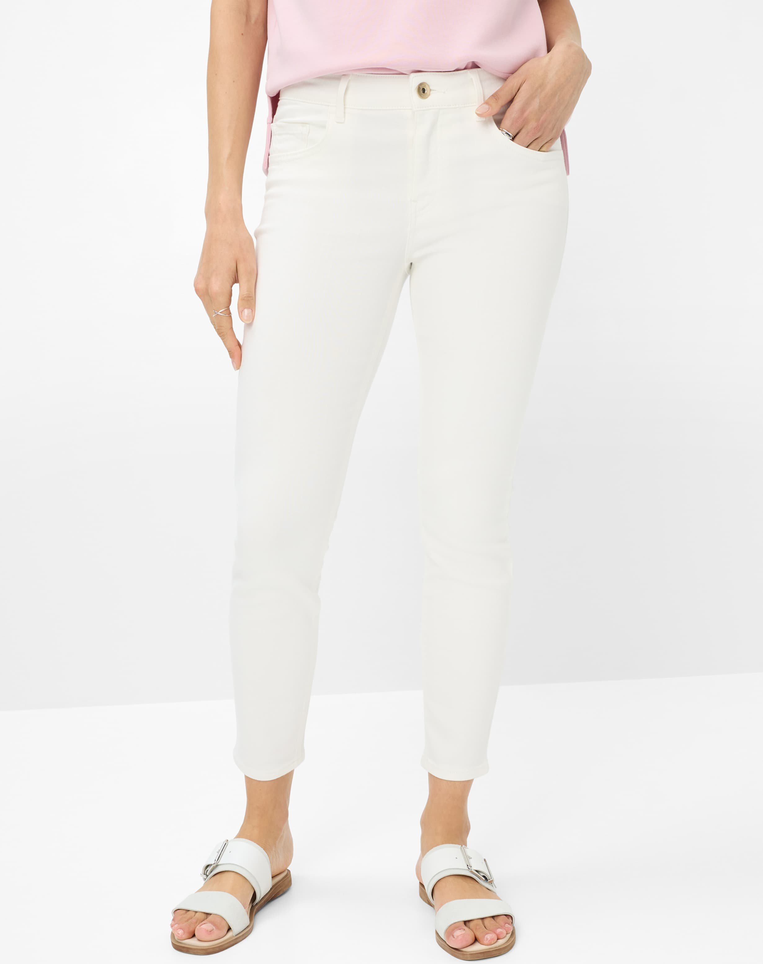Brax Damen Röhrenjeans Style SHAKIRA S OFFWHITE, denim cremeweiß, Gr. 34K