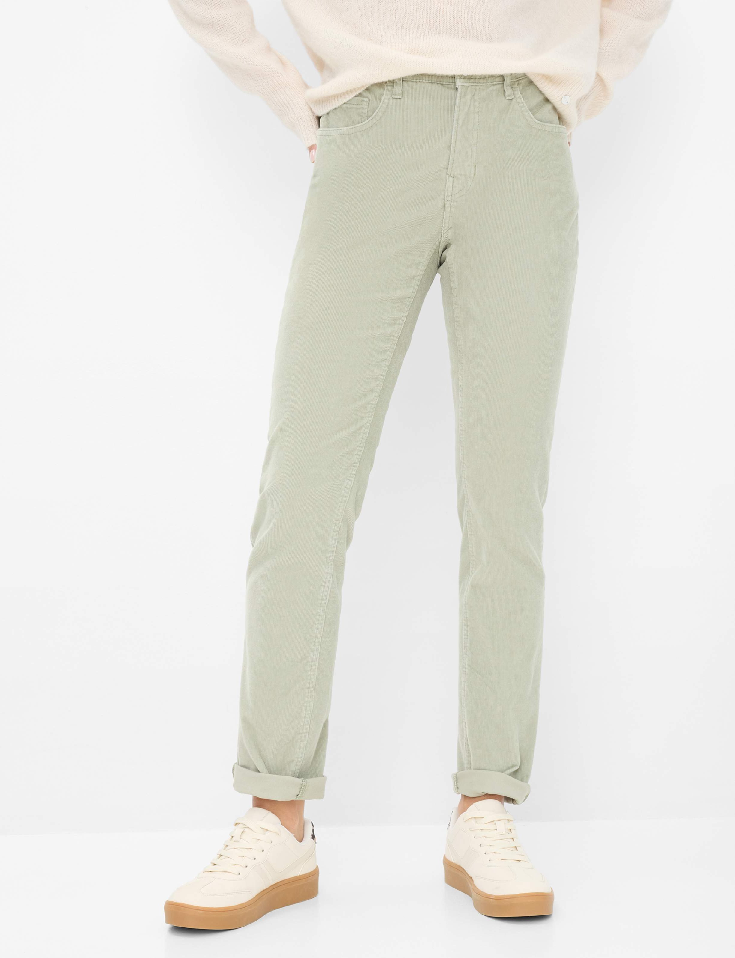 Thumbnail - Brax Damen Cordhose Style CAROLA, hellgrün, Gr. 36K