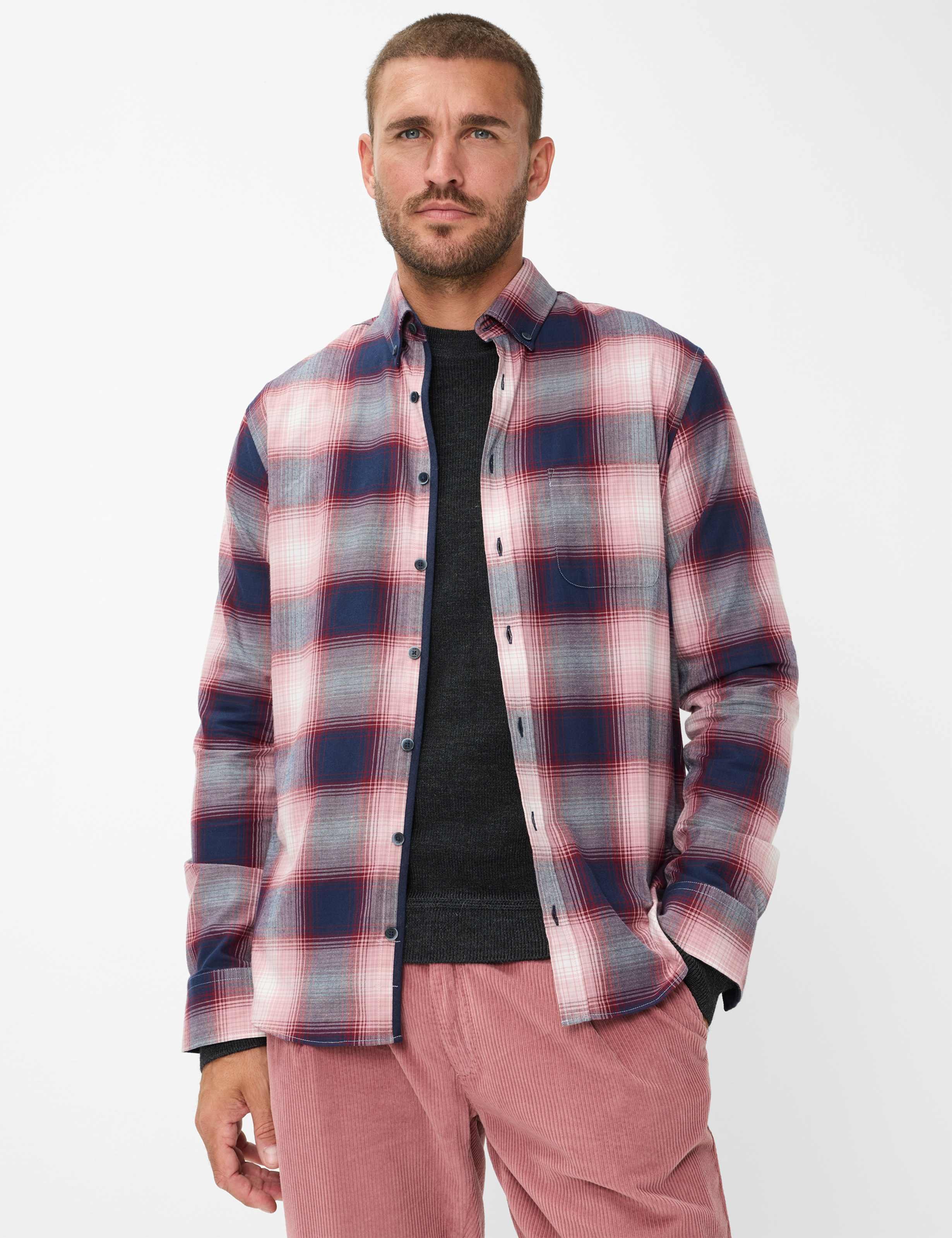 Brax Herren Hemd Style DANIEL cinder rose, Rosa, Gr. XXL