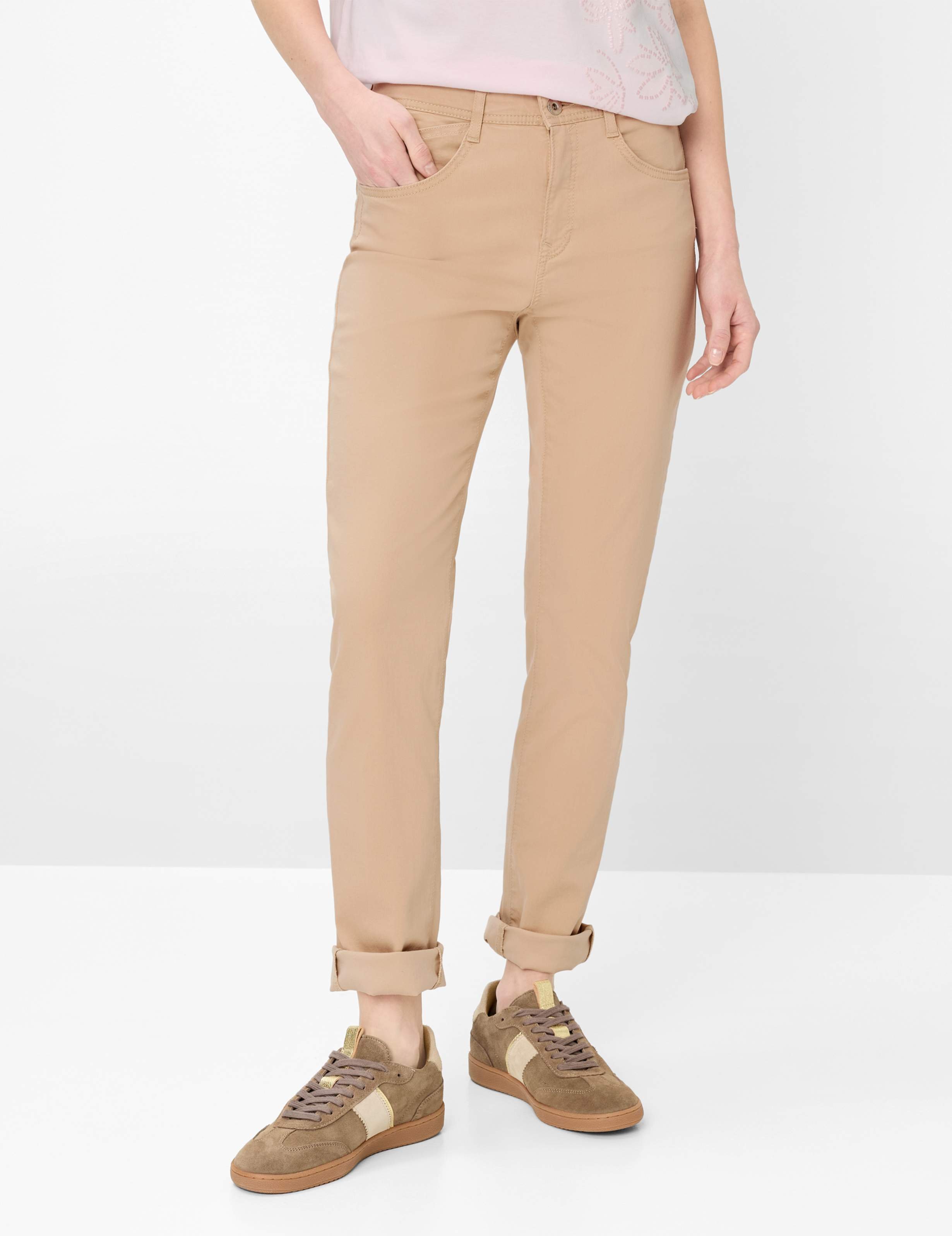 Brax Damen Five-Pocket-Hose Style MARY SANDSHELL, denim beige, Gr. 40