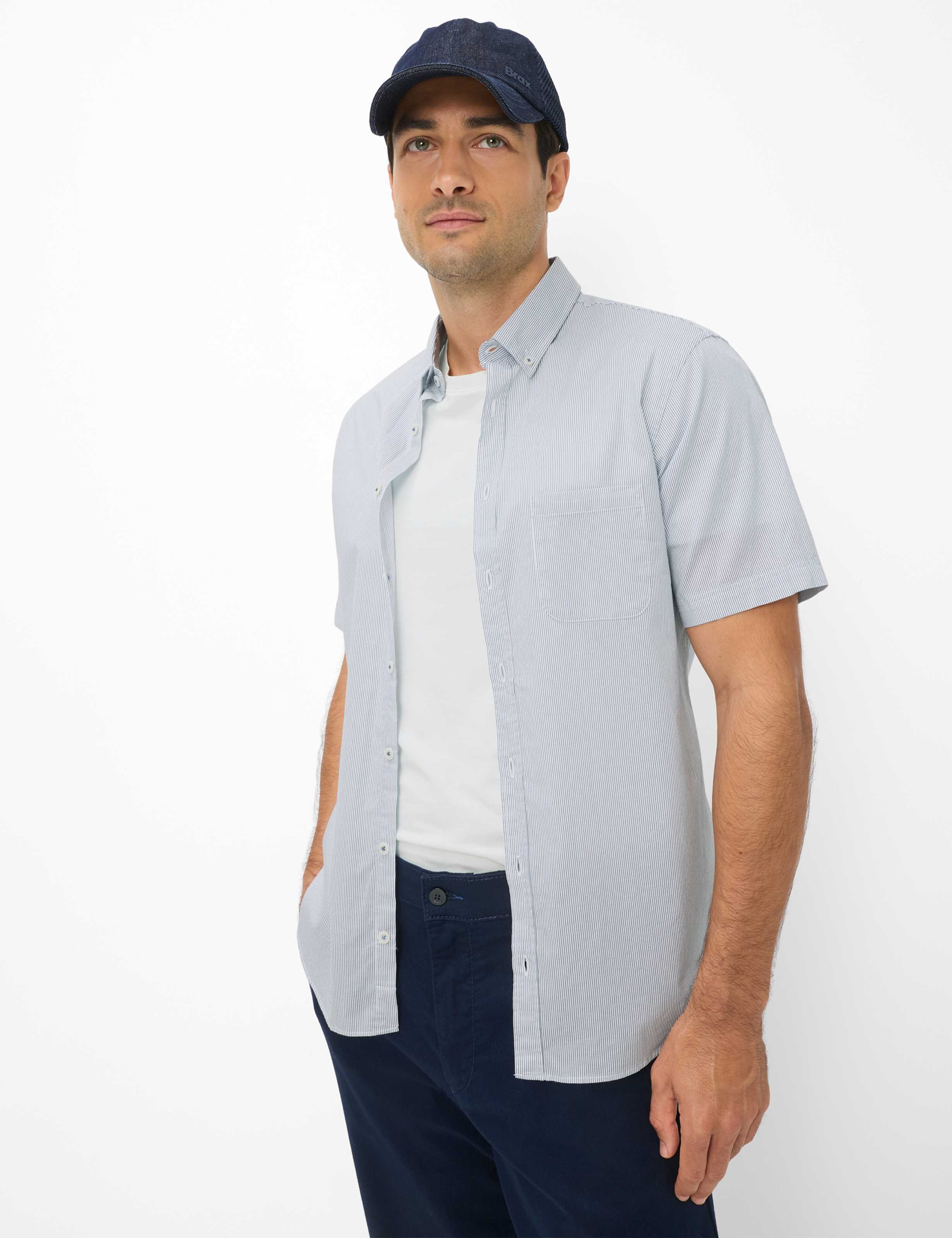 Brax Herren Hemd Style DAN cove, Blau, Gr. XXL