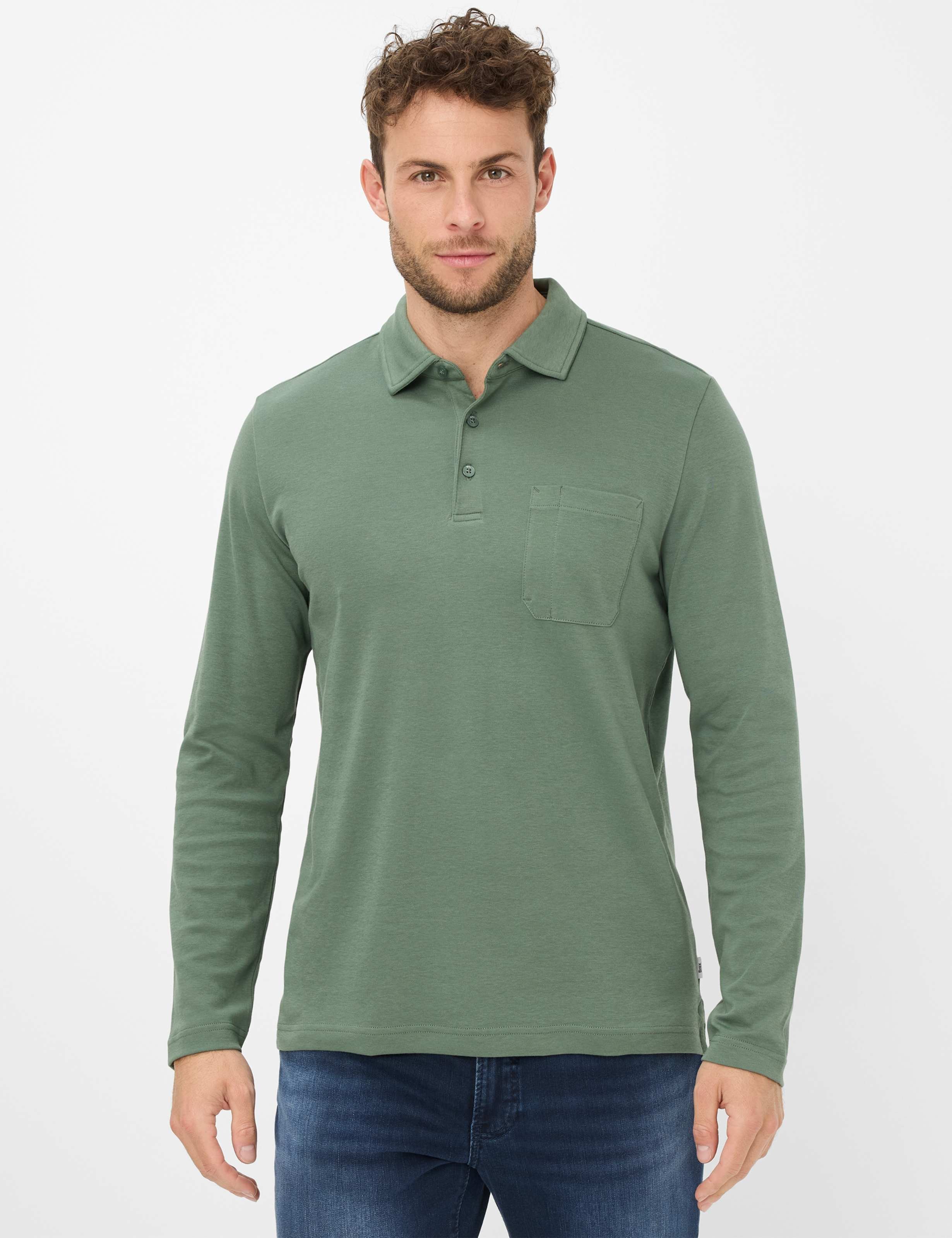 Brax Herren Polo Style PIRLO thyme, grün, Gr. L