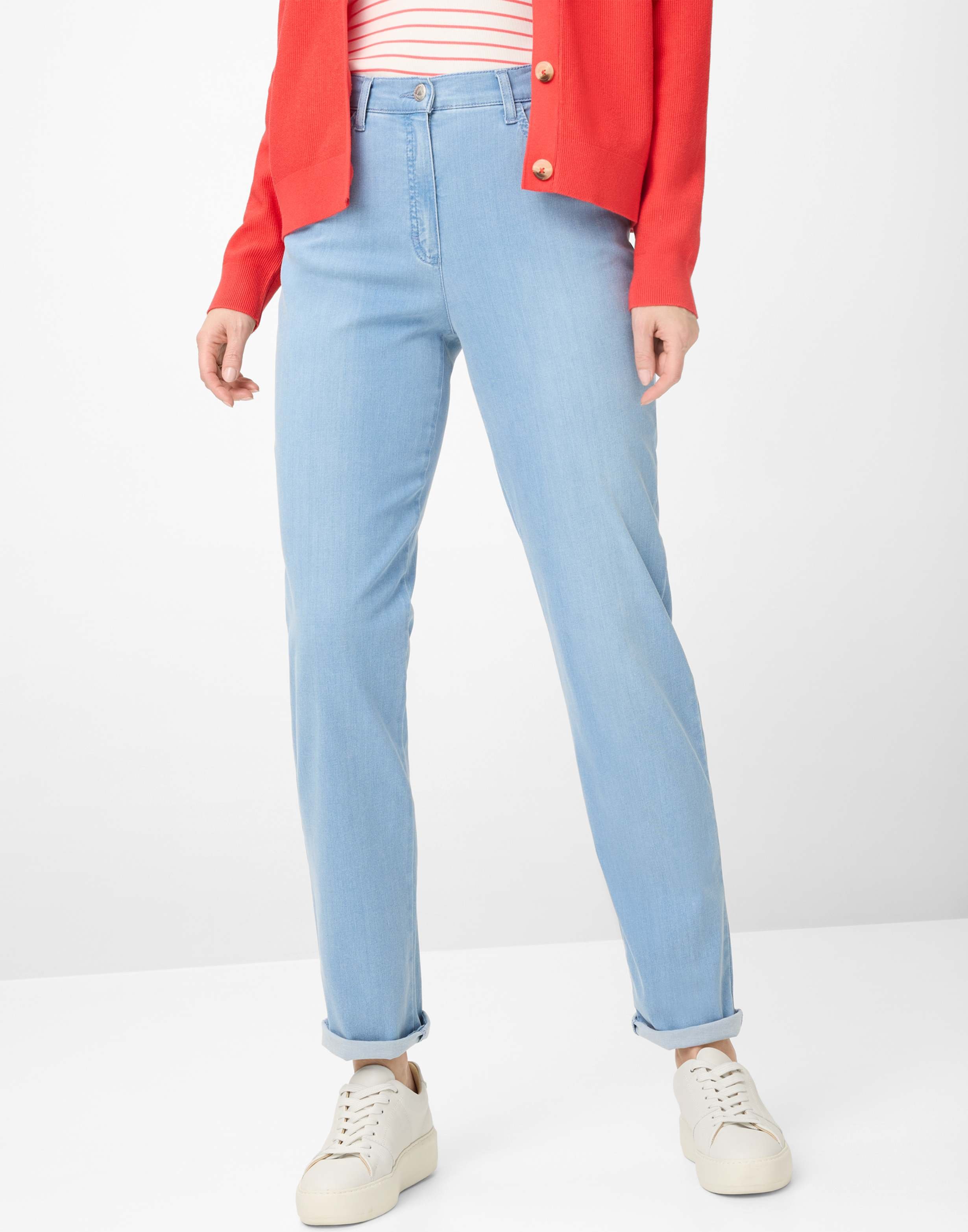 Raphaela by Brax Damen Five-Pocket-Hose Style CORRY BLEACHED LIGHT BLUESLIGHTLYUSE, denim hellblau, Gr. 40K