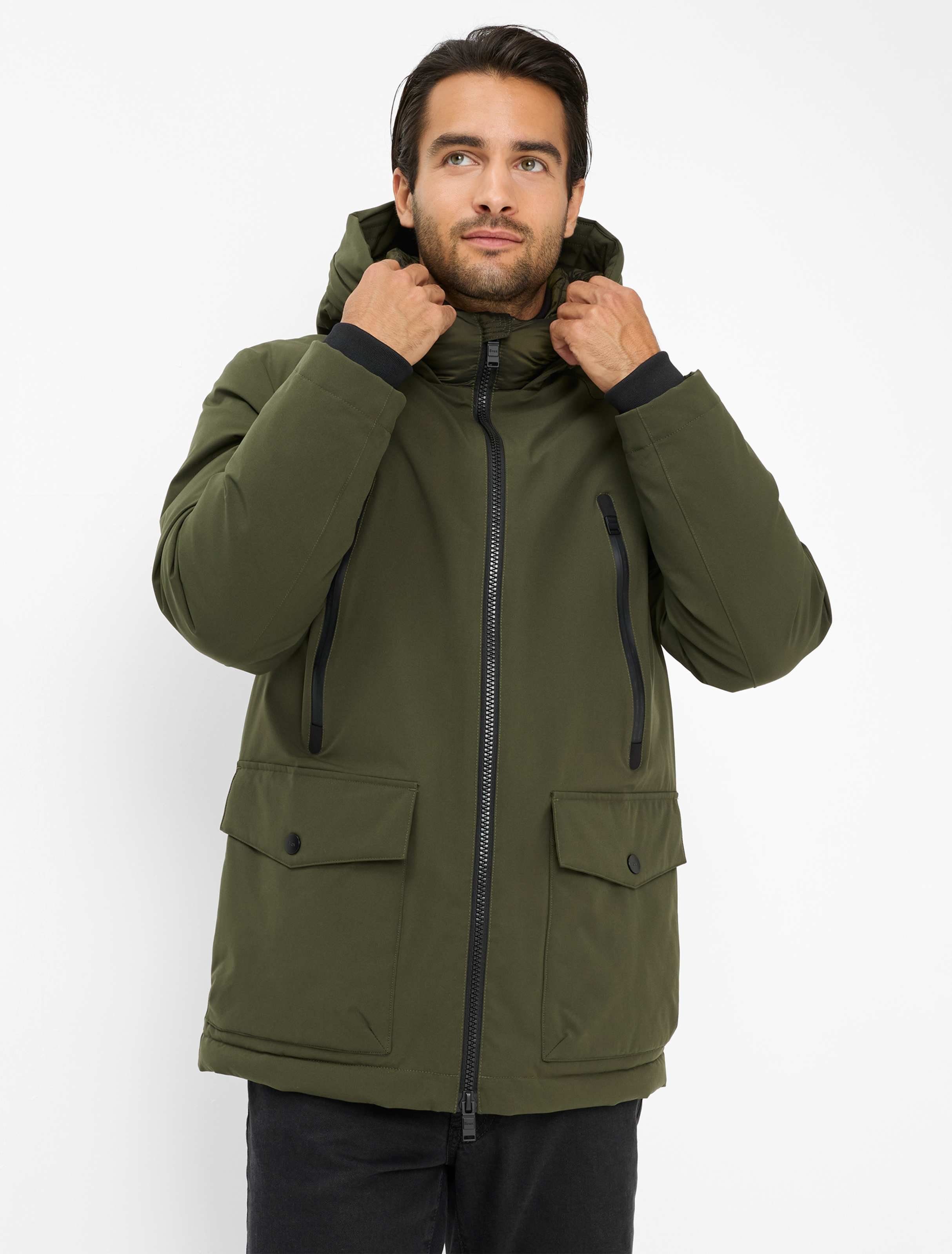 Thumbnail - Brax Herren Parka Style COSIMO olive Grün Oliv, grün - oliv, Gr. L