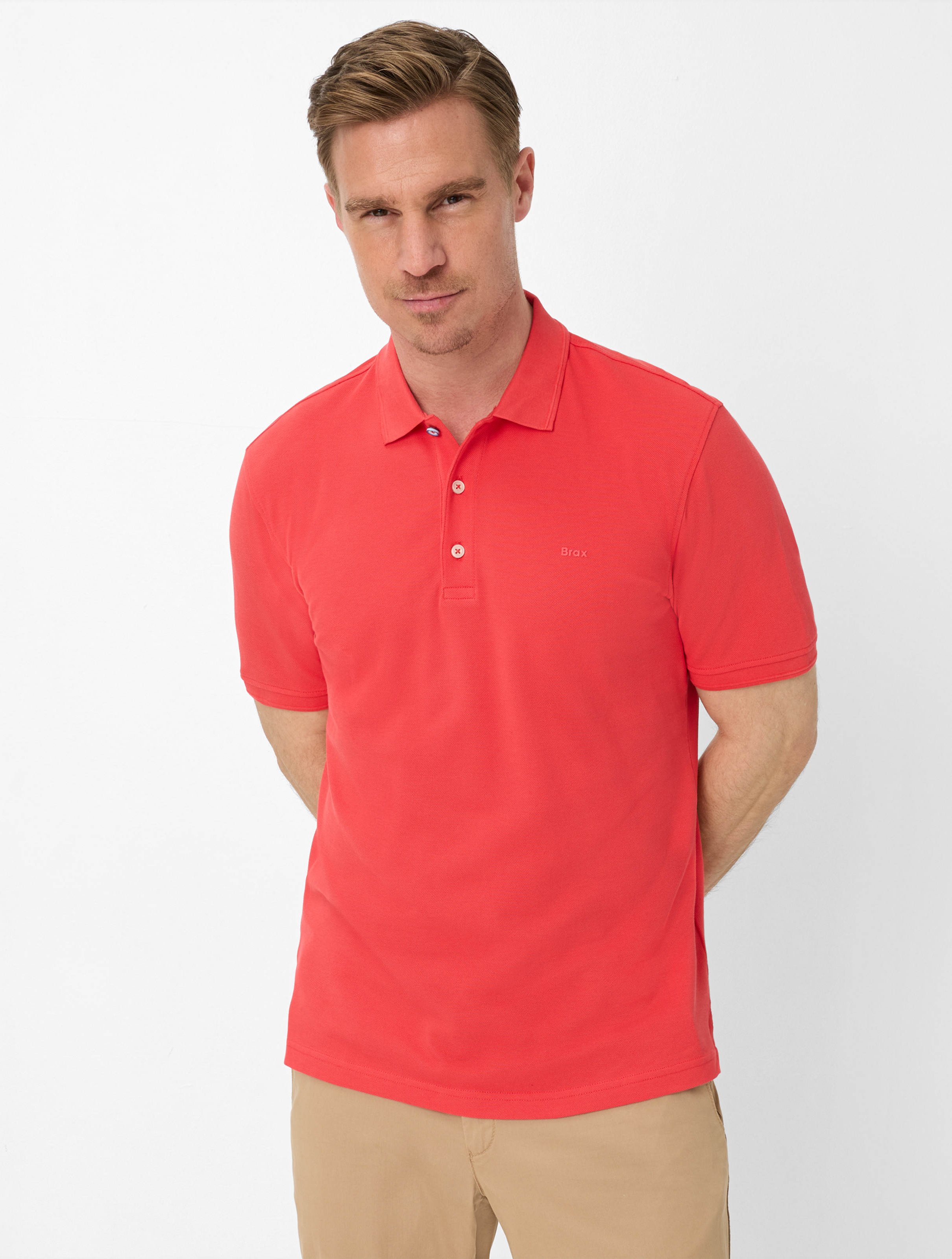Brax Herren Polo Style PETE hibiscus, Rot, Gr. XXL