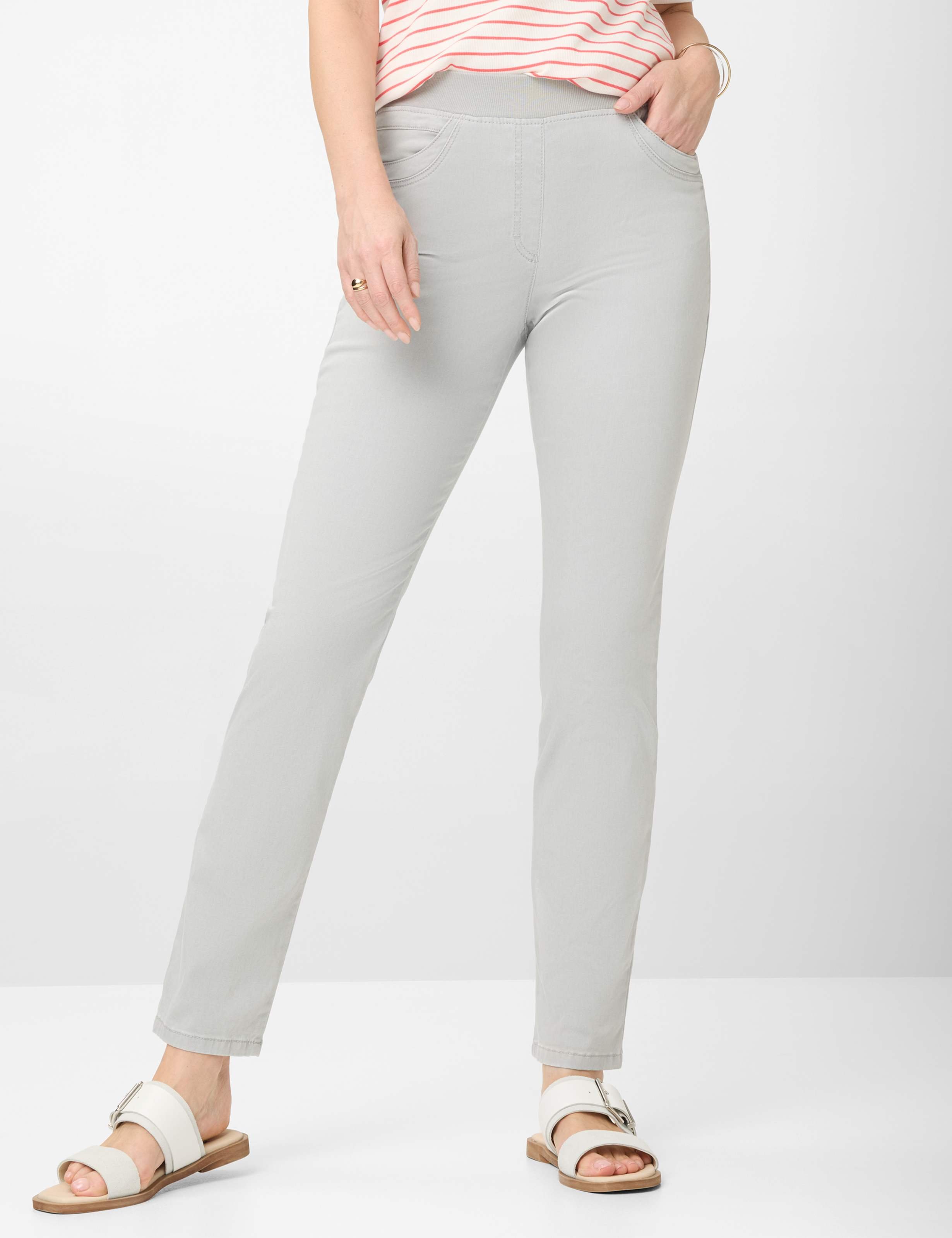 Raphaela by Brax Damen Schlupfhose Style PAMINA FUN SMOKE, hellgrau, Gr. 36K