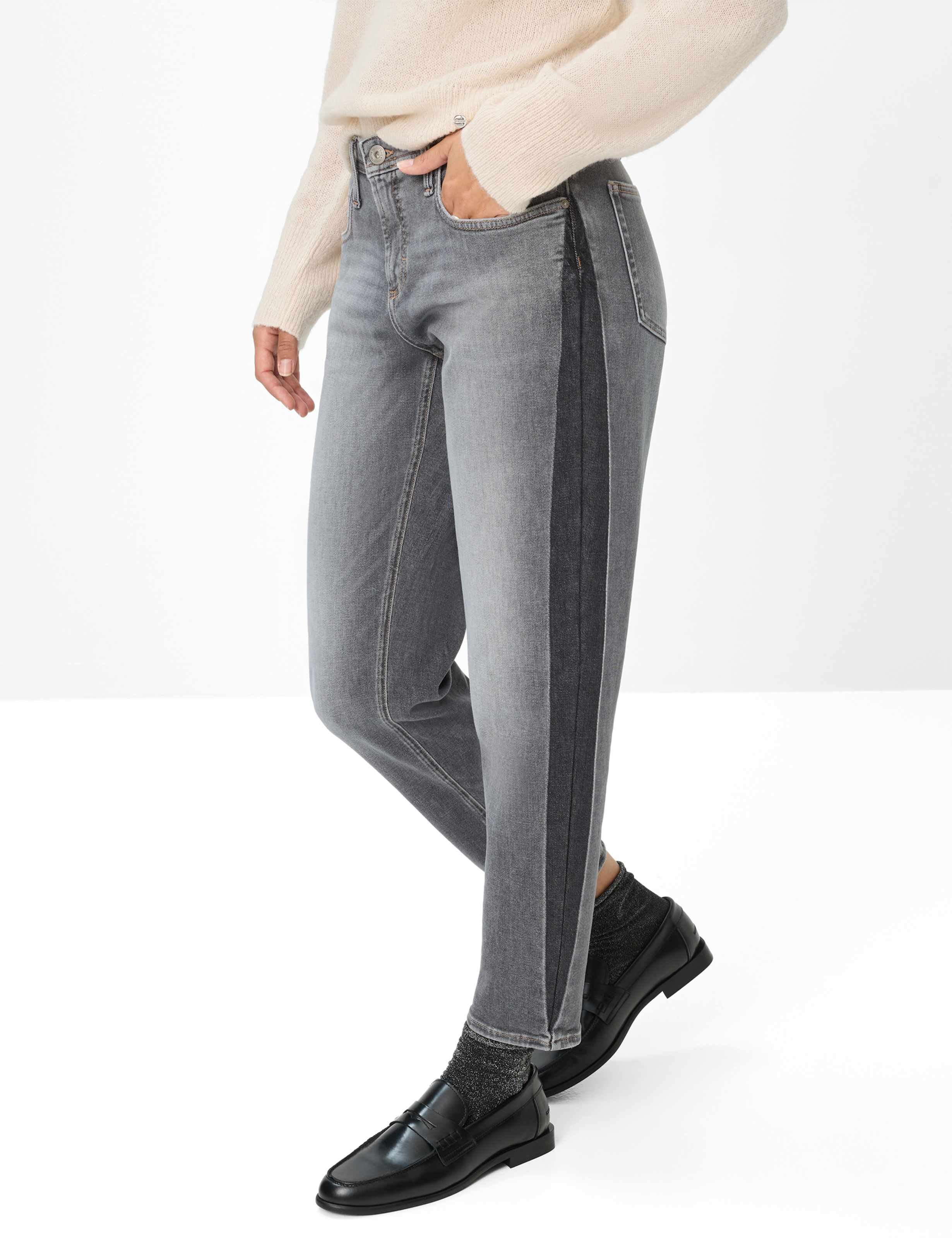 Thumbnail - Brax Damen Five-Pocket-Hose Style MILEY S USED LIGHT GREY, denim grau, Gr. 48
