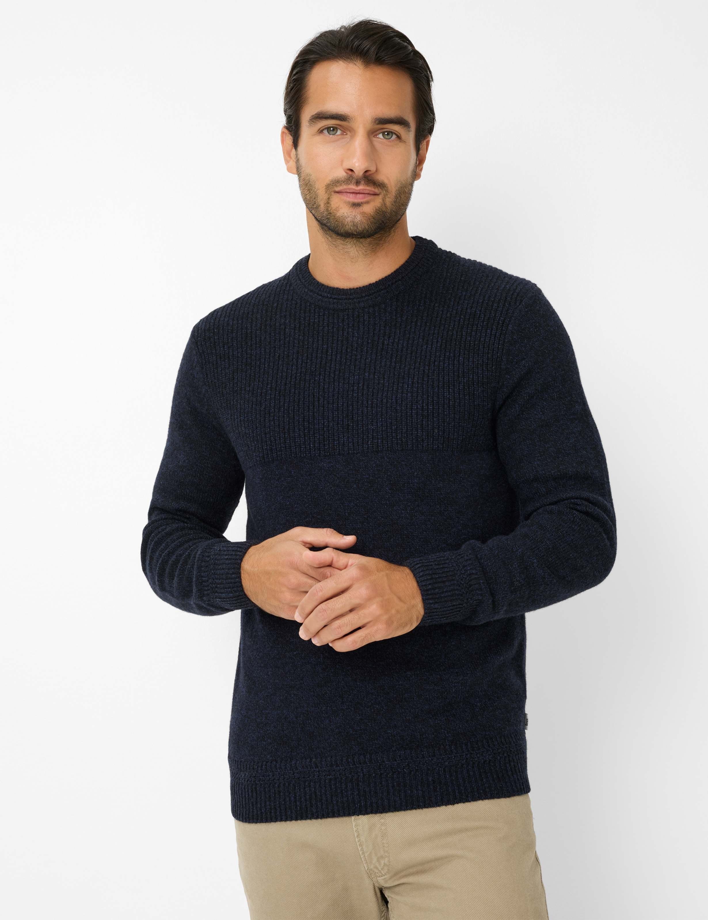 Thumbnail - Brax Herren Strickpullover Style RICK navy, dunkelblau, Gr. L