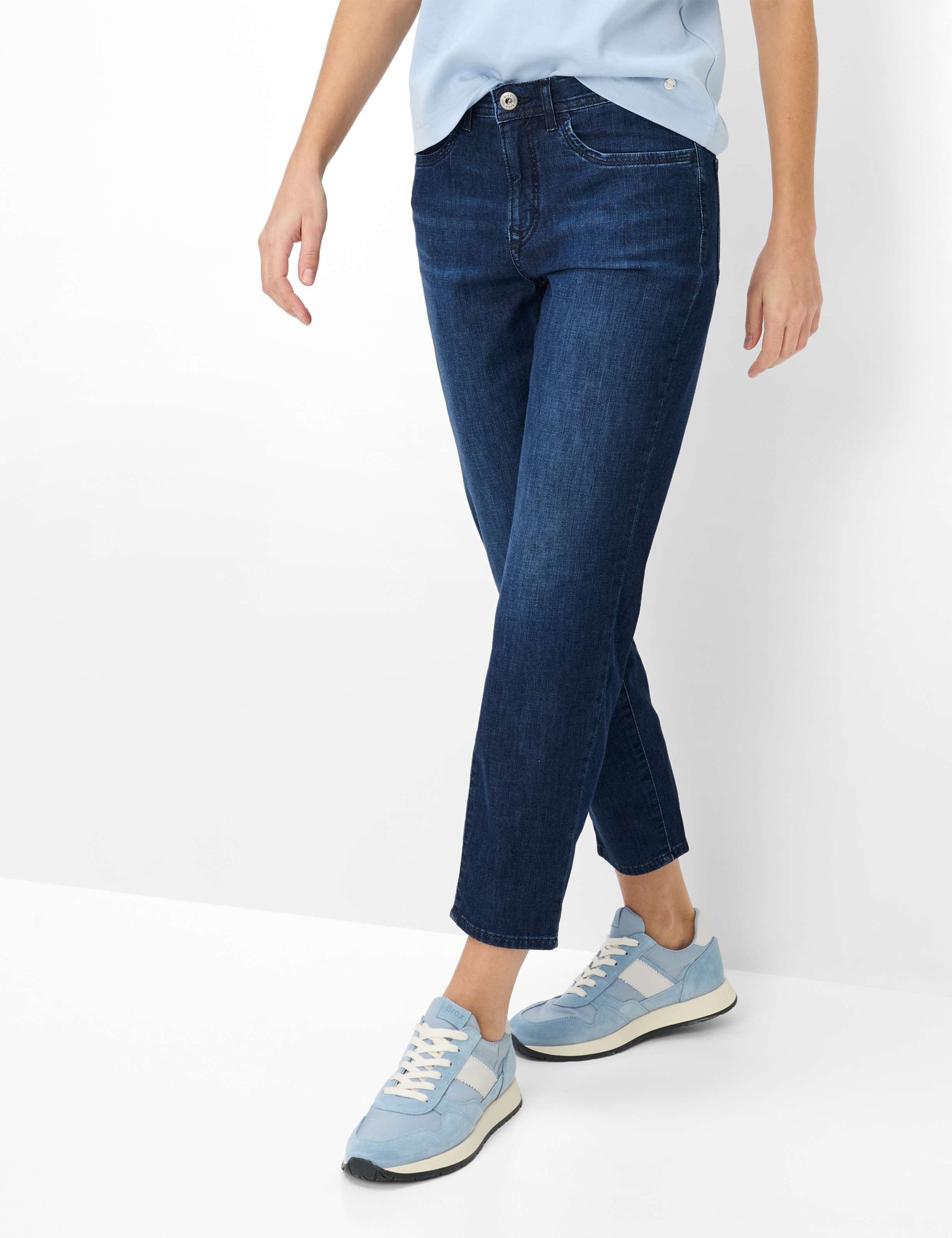 Brax Damen Five-Pocket-Hose Style CAROLA S USED DARK BLUE, denim dunkelblau, Gr. 40L